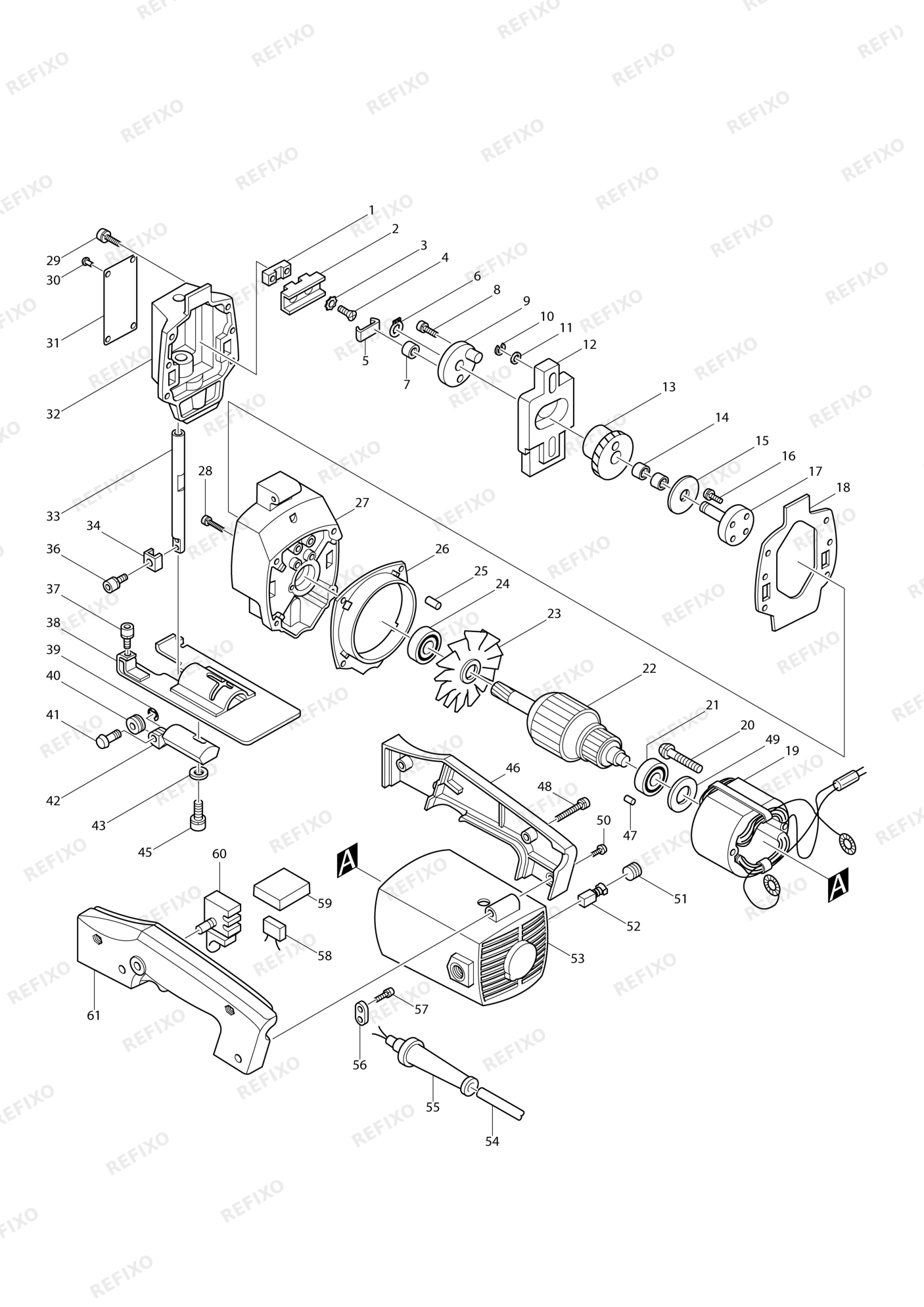MAKITA 4300BA — схема запчастей