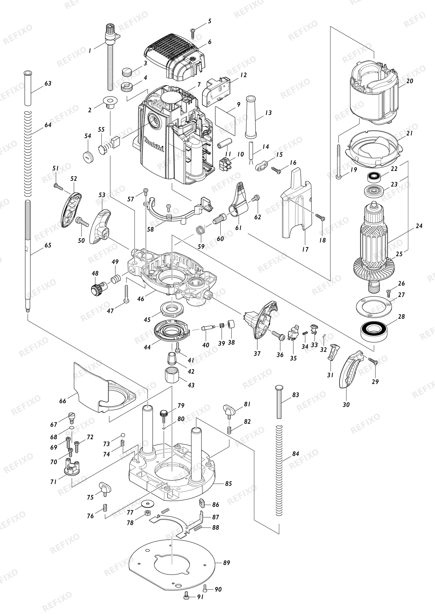 MAKITA RP1803F — схема запчастей