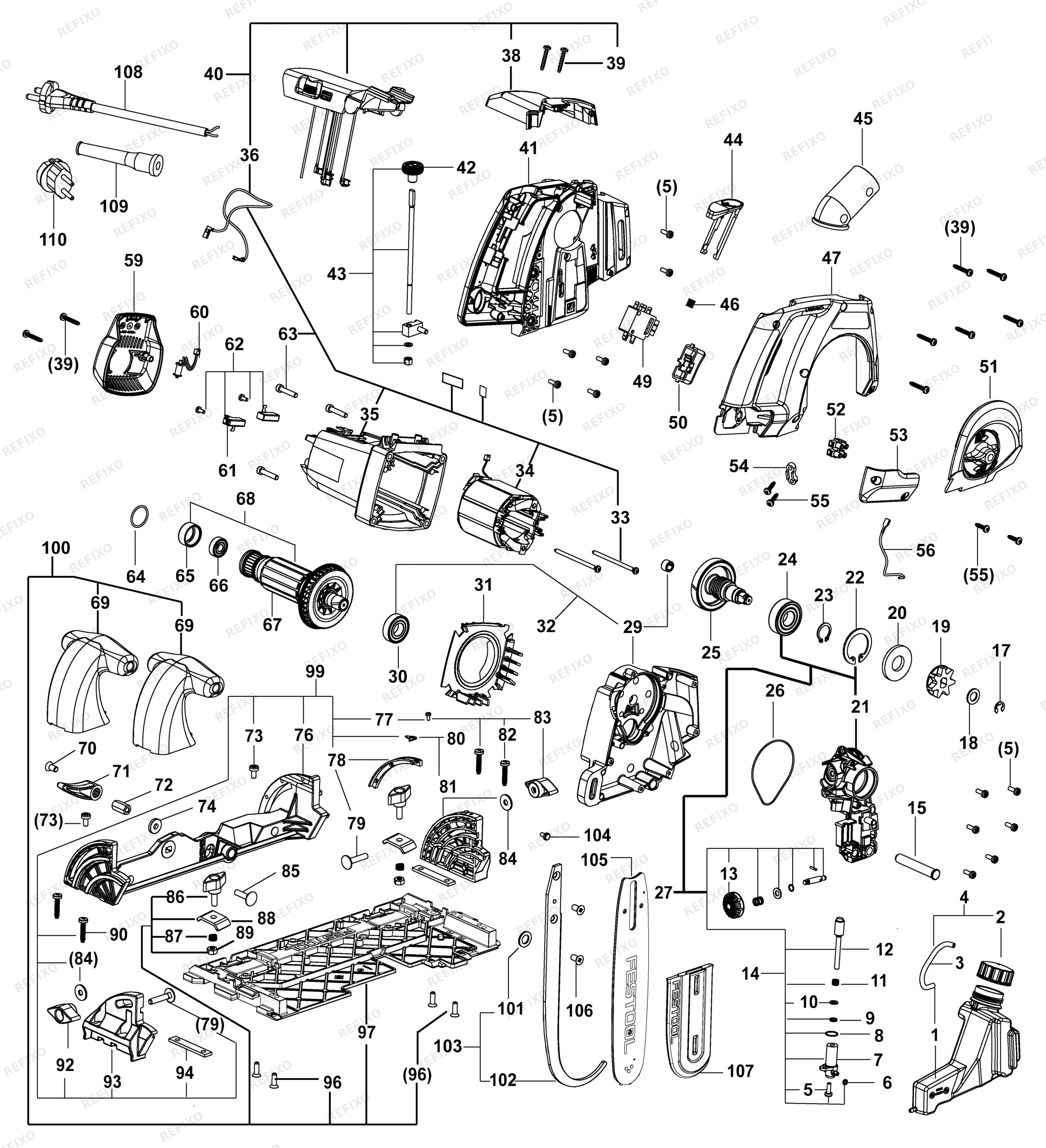 Festool SSU 200 EB - Schwertsäge 768421 — схема запчастей
