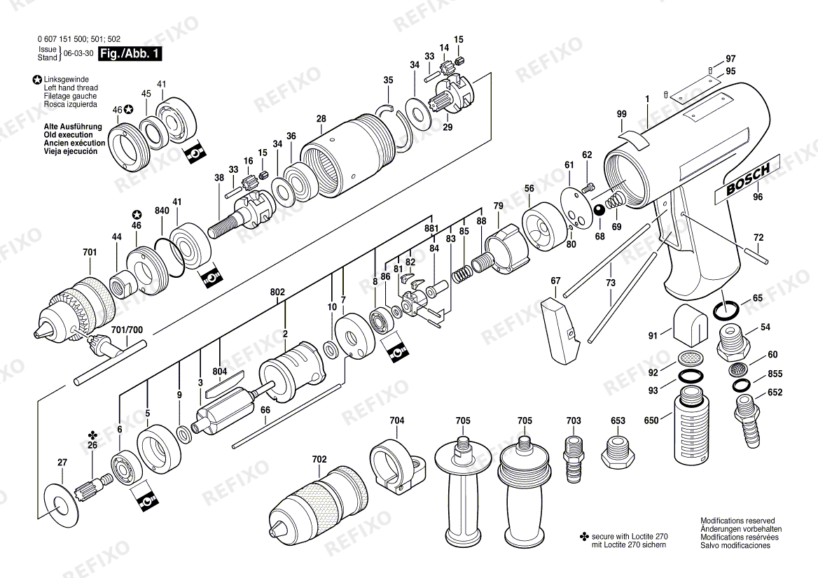 Bosch Дрель 370 WATT-SERIE (0 607 151 502) — схема запчастей