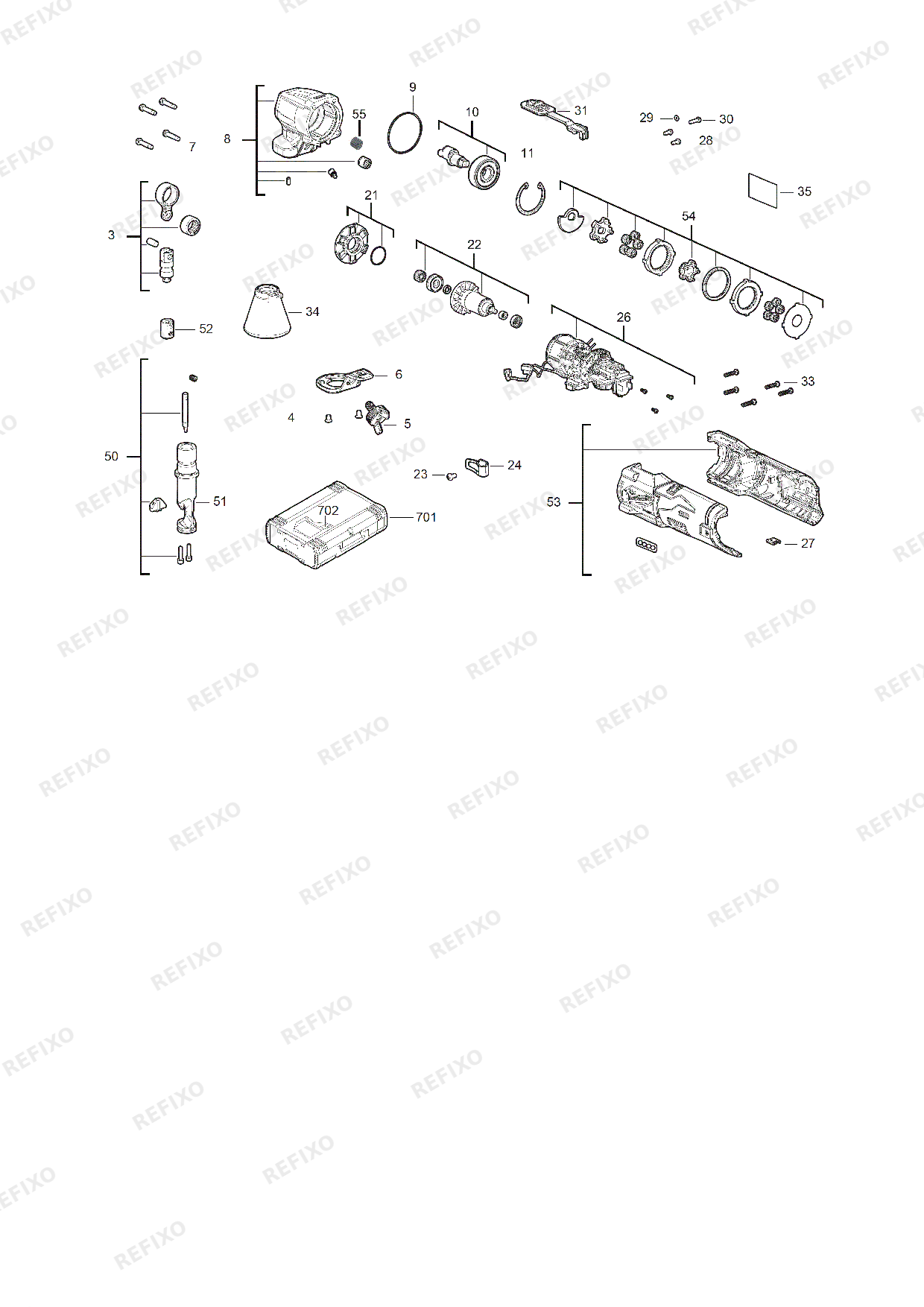 MILWAUKEE M12FNB16 0X 4933479618 4000491190 — схема запчастей