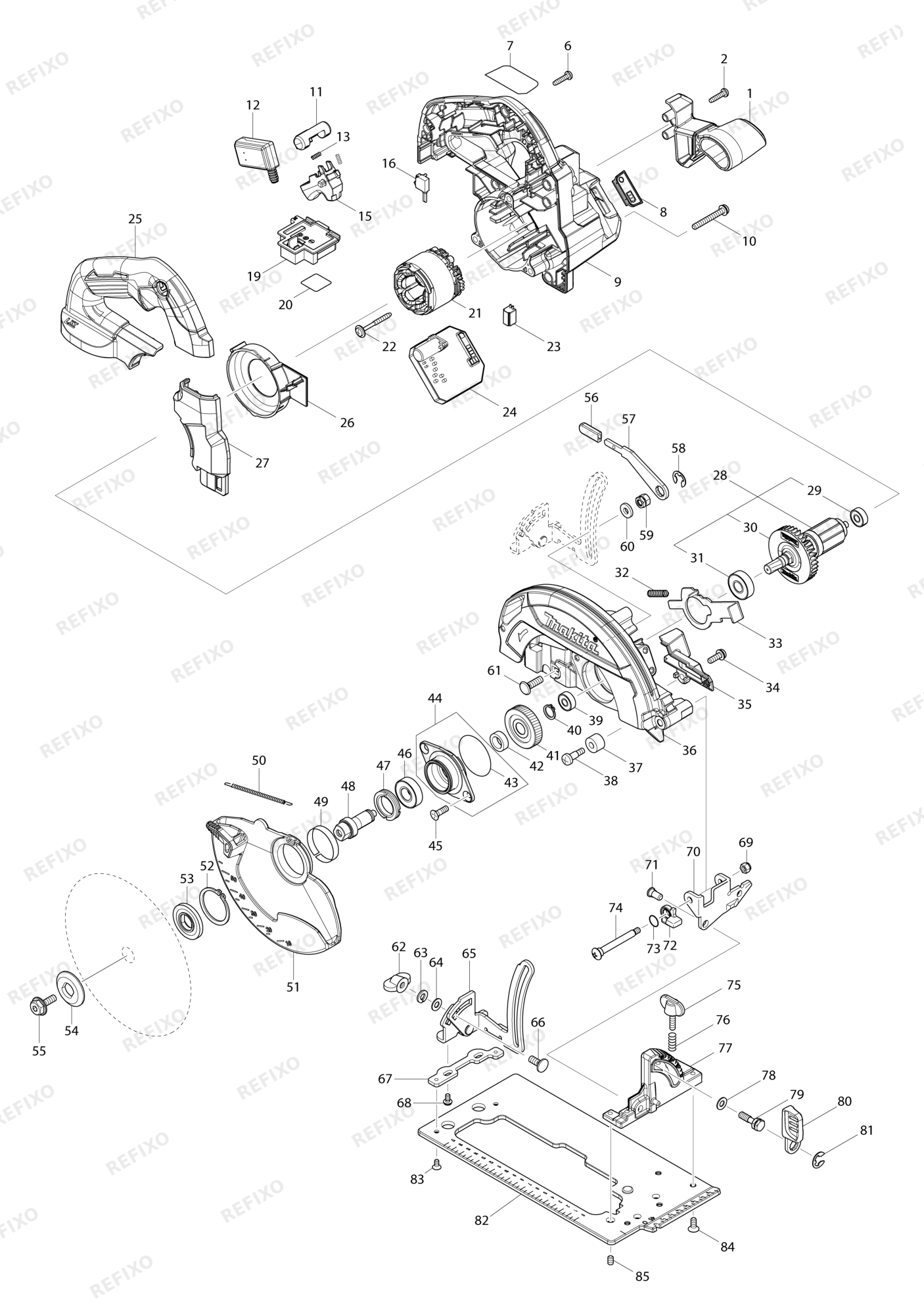 MAKITA DHS660 — схема запчастей
