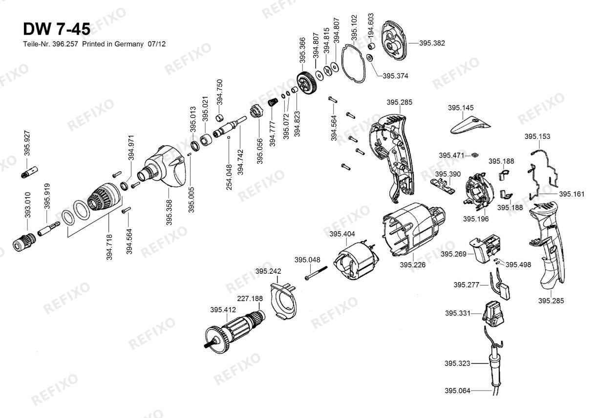 Flex DW 7-45 230CEE — схема запчастей