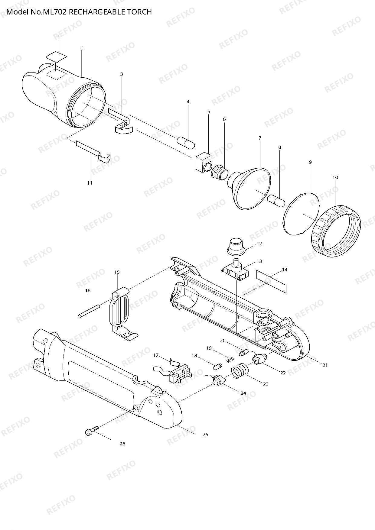 MAKITA ML702 — схема запчастей