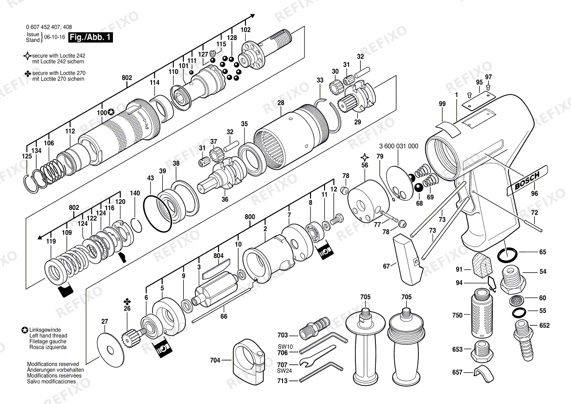 Bosch Pw- шуруповёрт -Ind 550 WATT-SERIE (0 607 452 408) — схема запчастей