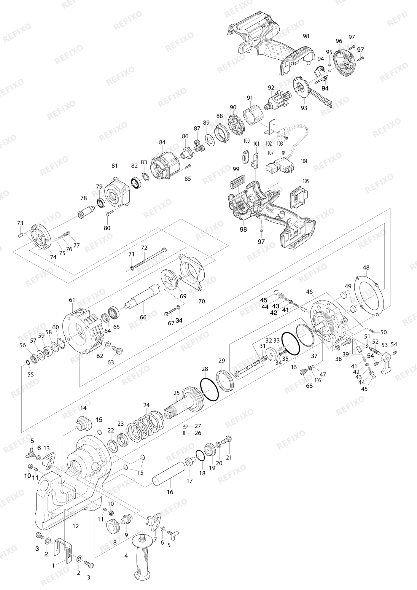 MAKITA DPP200 — схема запчастей
