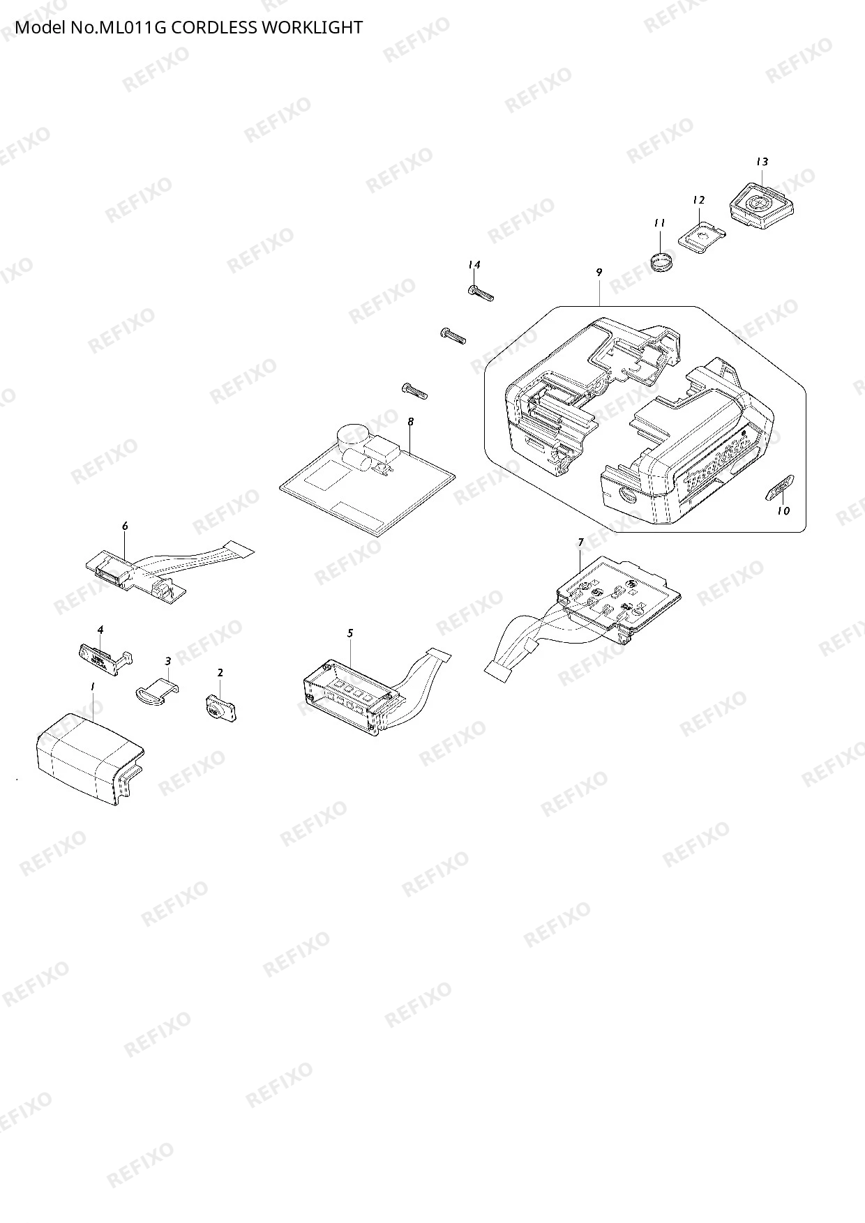 MAKITA ML011G — схема запчастей
