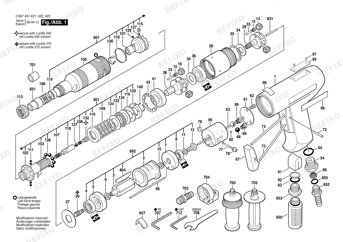 Bosch Pw- шуруповёрт -Ind 370 WATT-SERIE (0 607 451 423) — схема запчастей