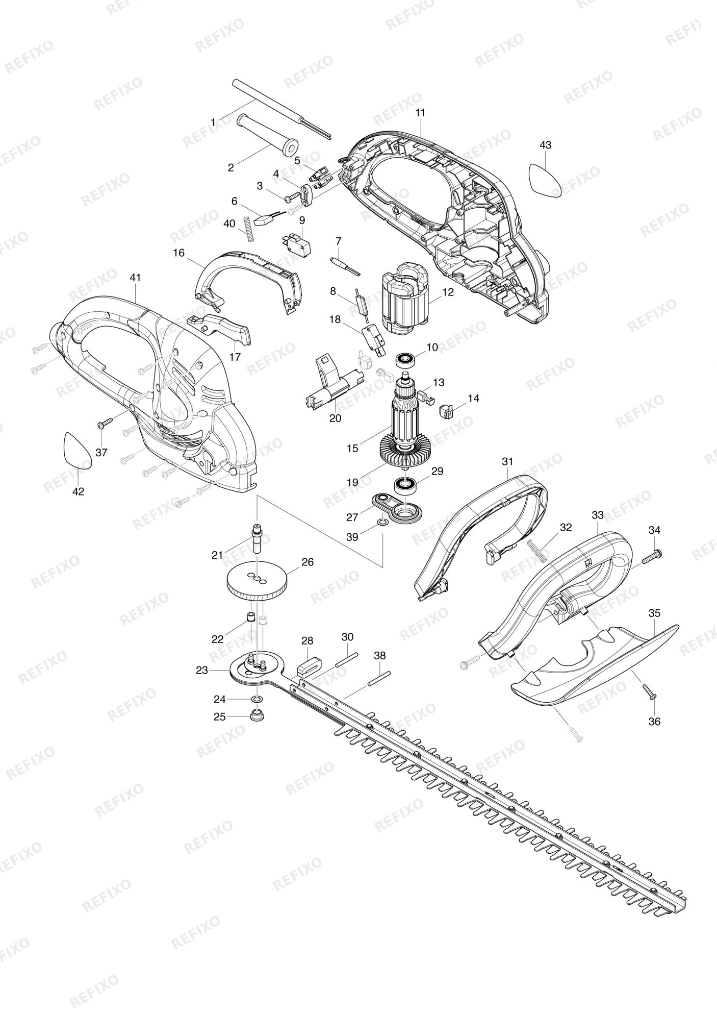 MAKITA UH5261 — схема запчастей