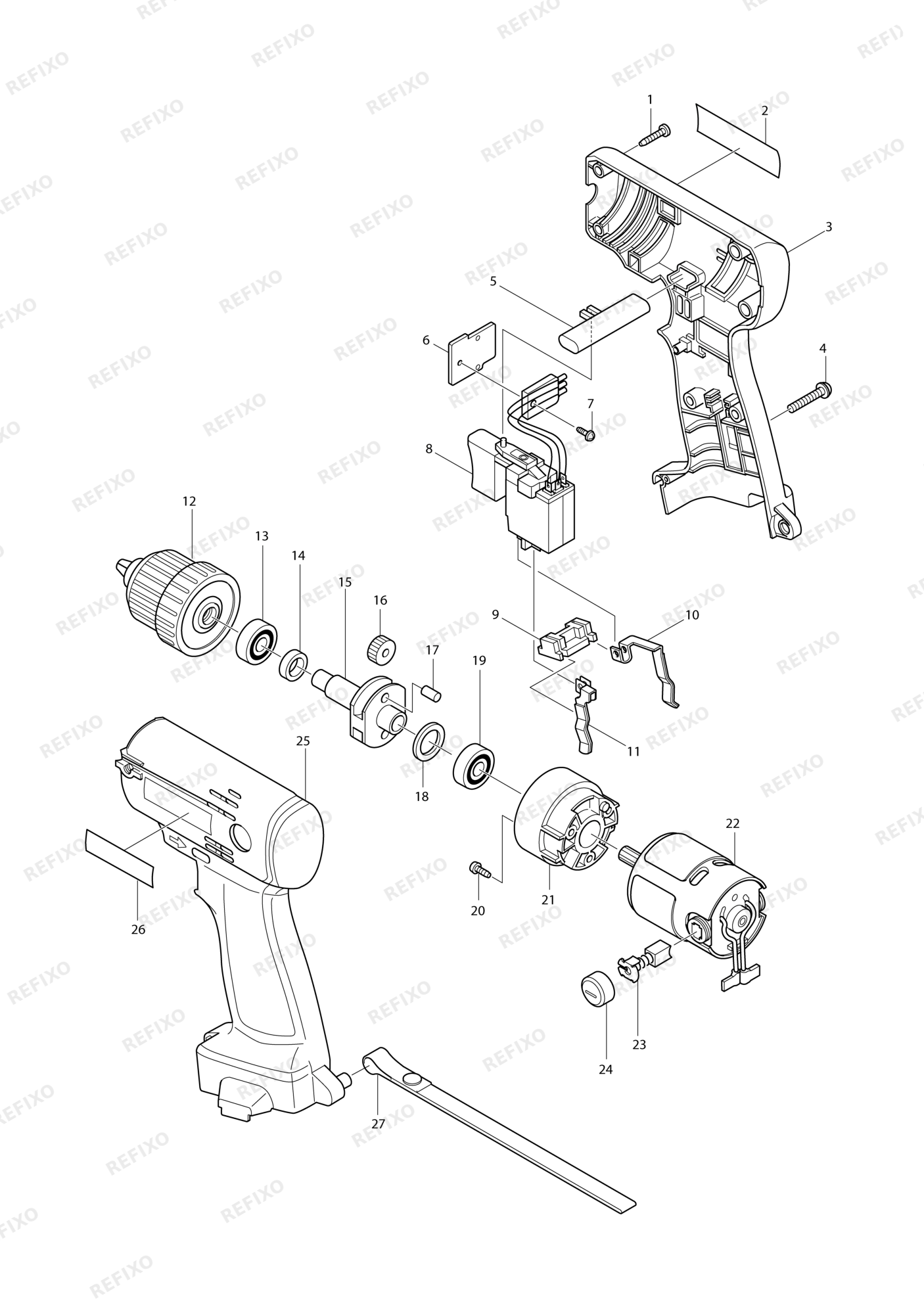 MAKITA 6503D — схема запчастей