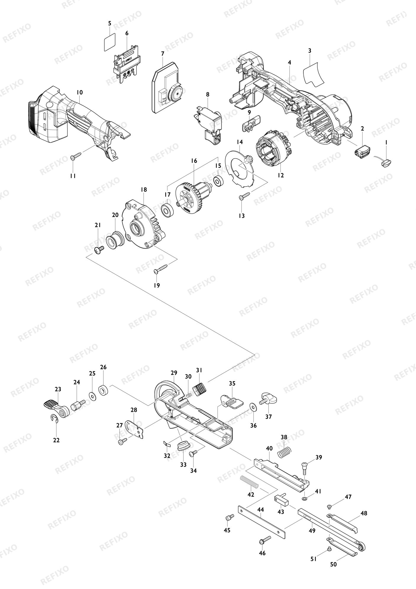 MAKITA DBS180 — схема запчастей