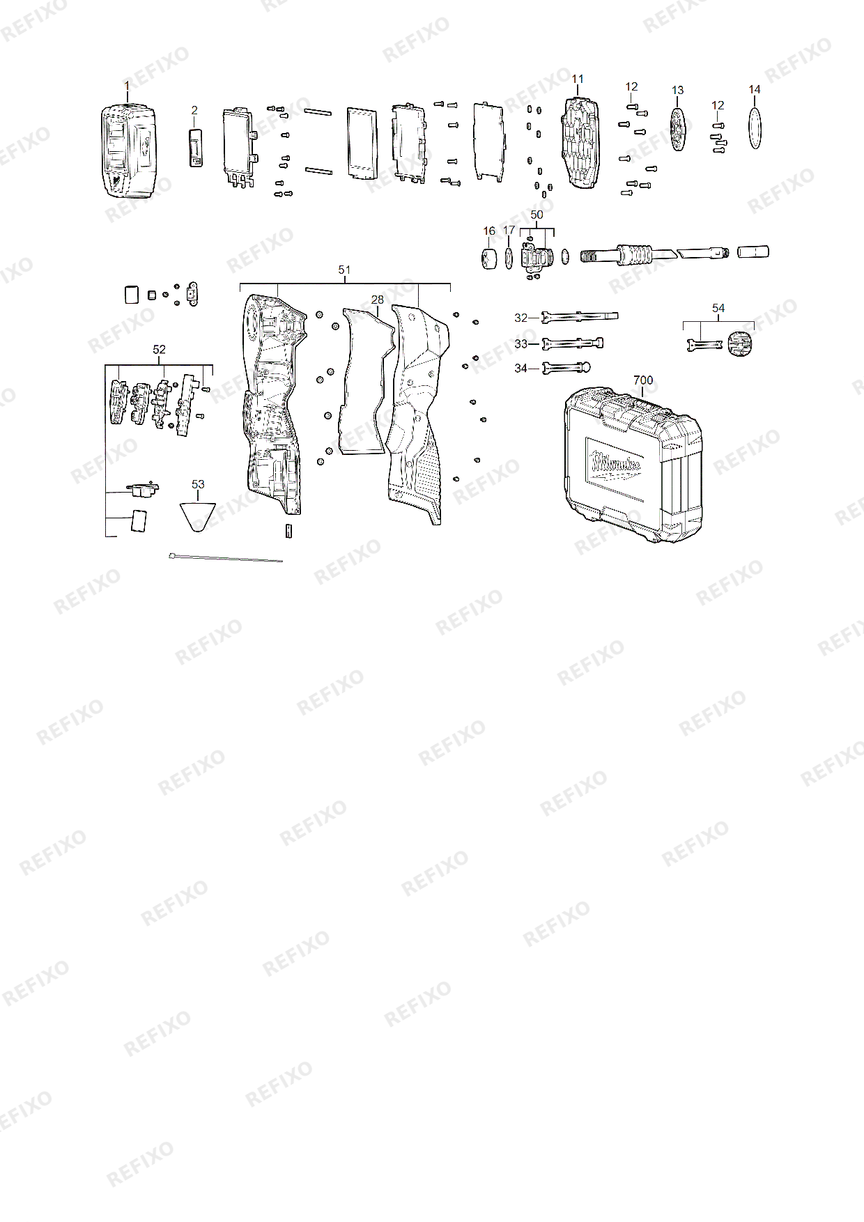 MILWAUKEE M12360IC32 0C 4933480741 4000481534 — схема запчастей