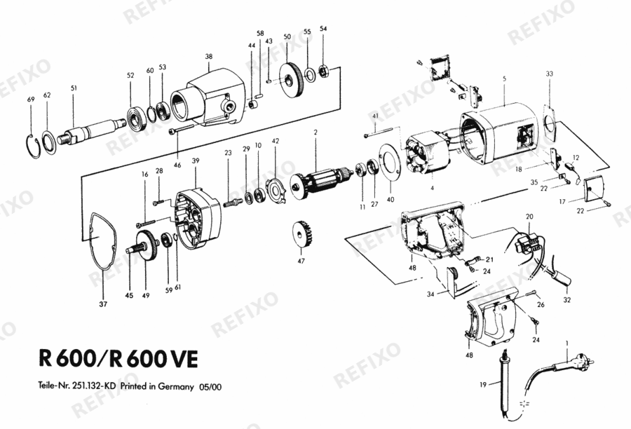 Flex R 600 230CEE 223360 — схема запчастей