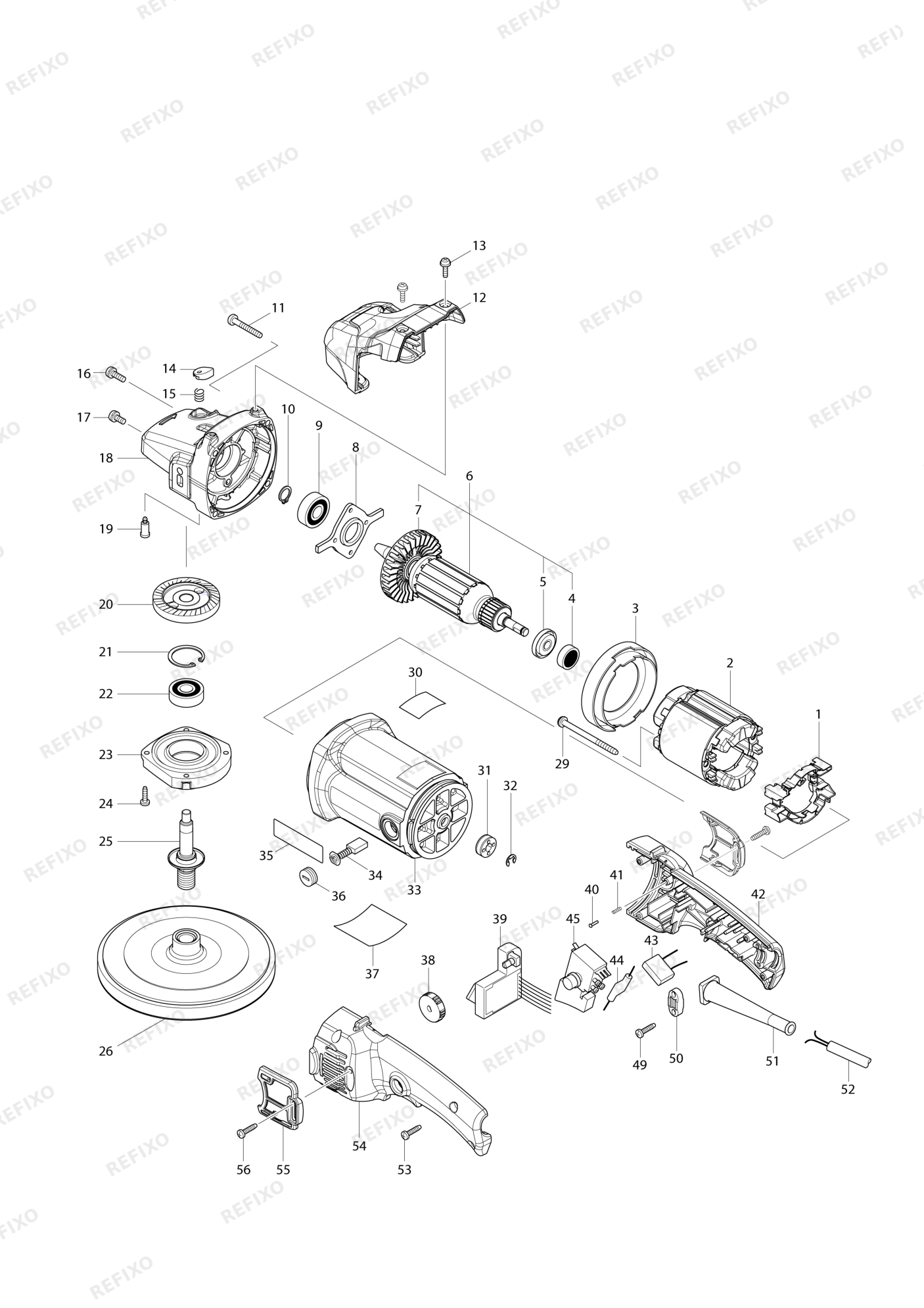 MAKITA 9237CB — схема запчастей