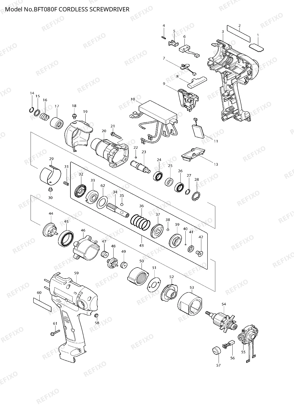 MAKITA BFT080F — схема запчастей