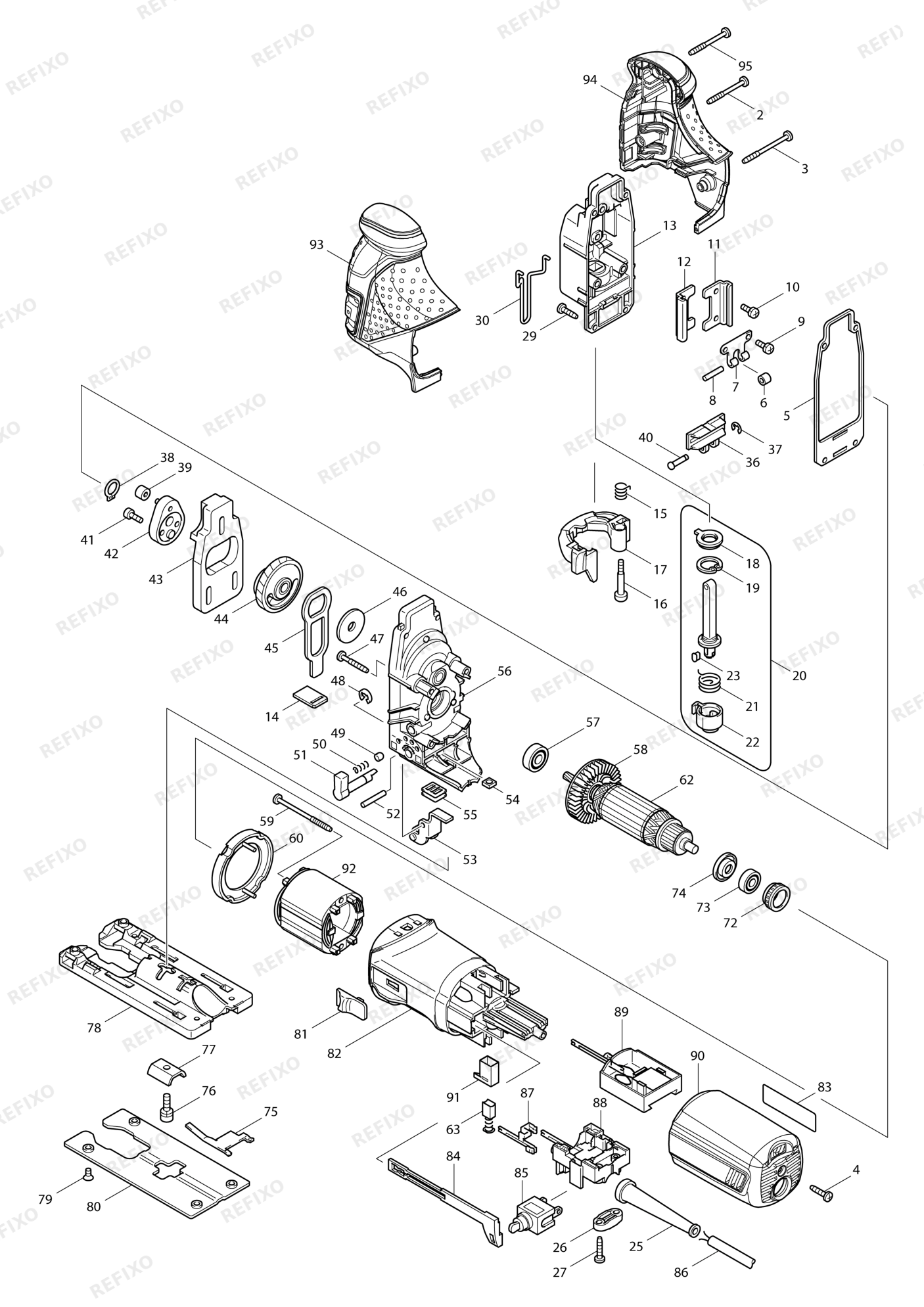 MAKITA 4351T — схема запчастей