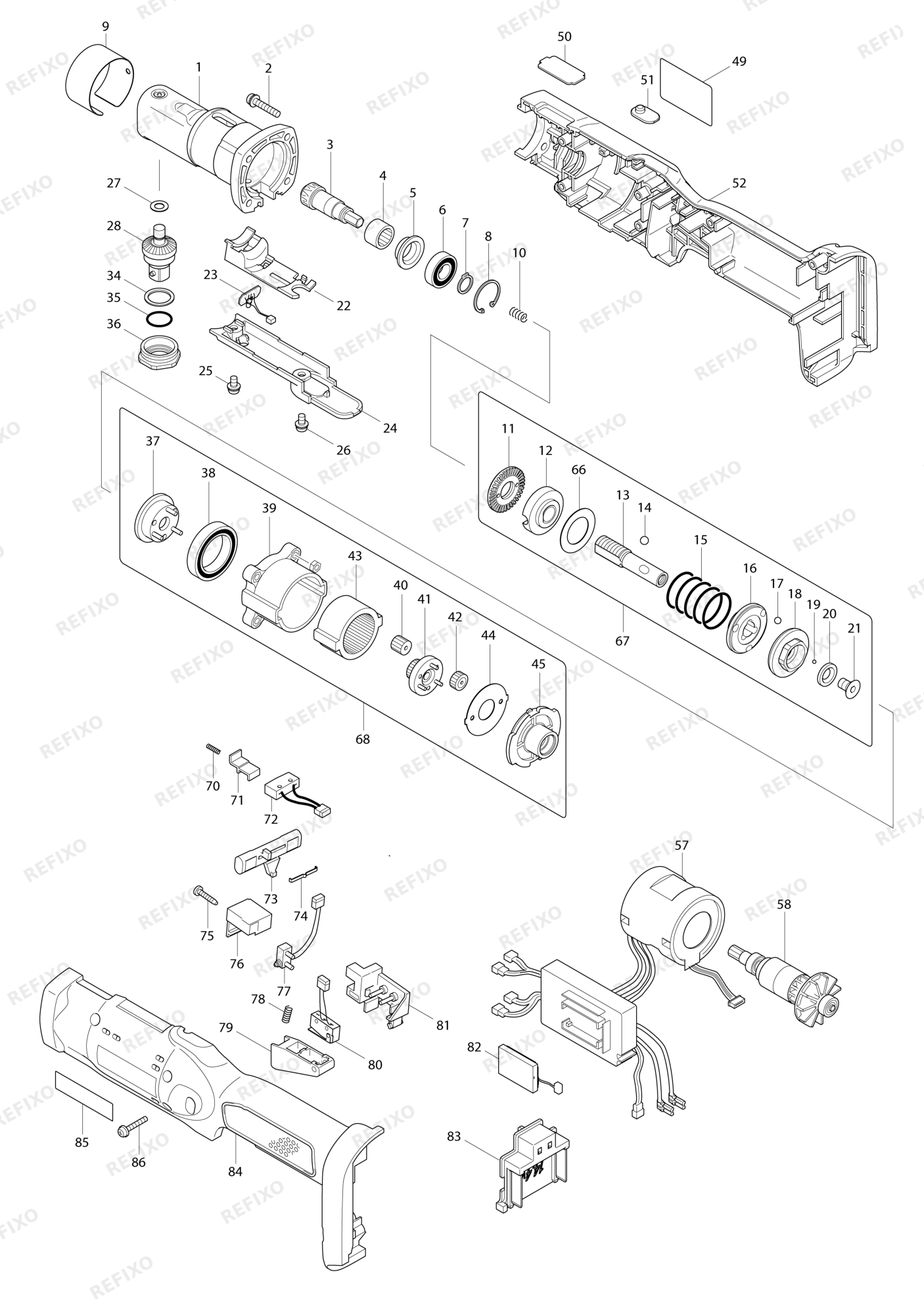 MAKITA DFL123F — схема запчастей