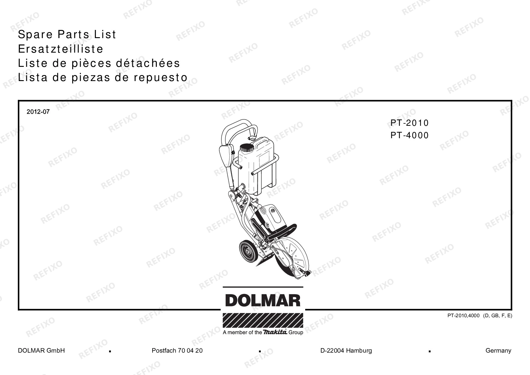 MAKITA PT 2010 — схема запчастей