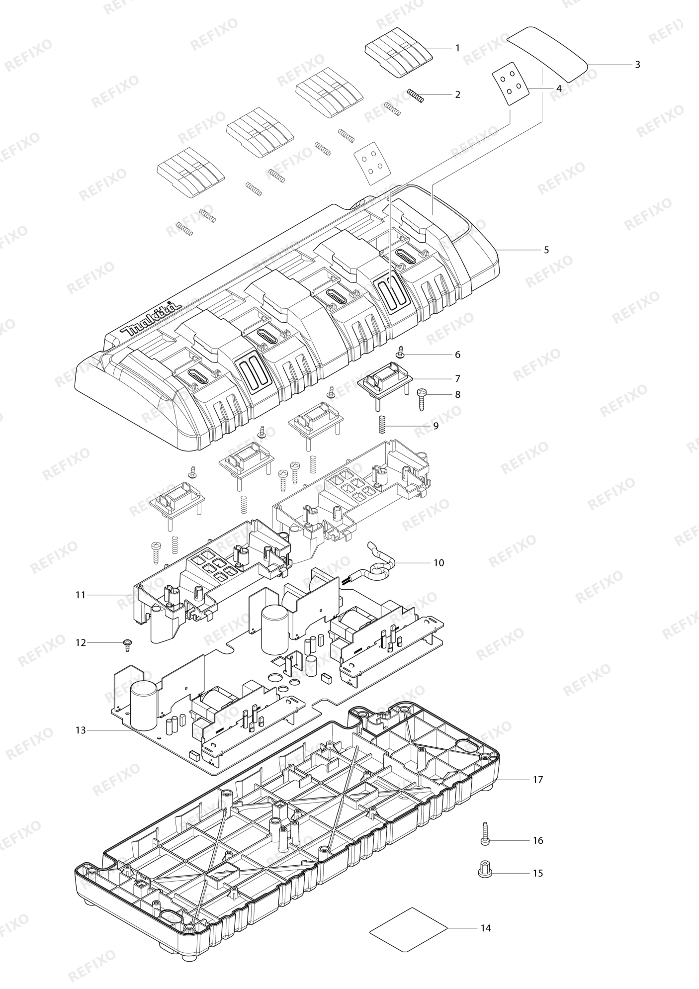 MAKITA DC18SF — схема запчастей