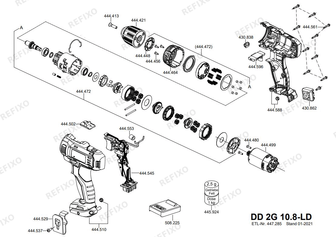 Flex DD2G 10.8-LDBC2.5 — схема запчастей