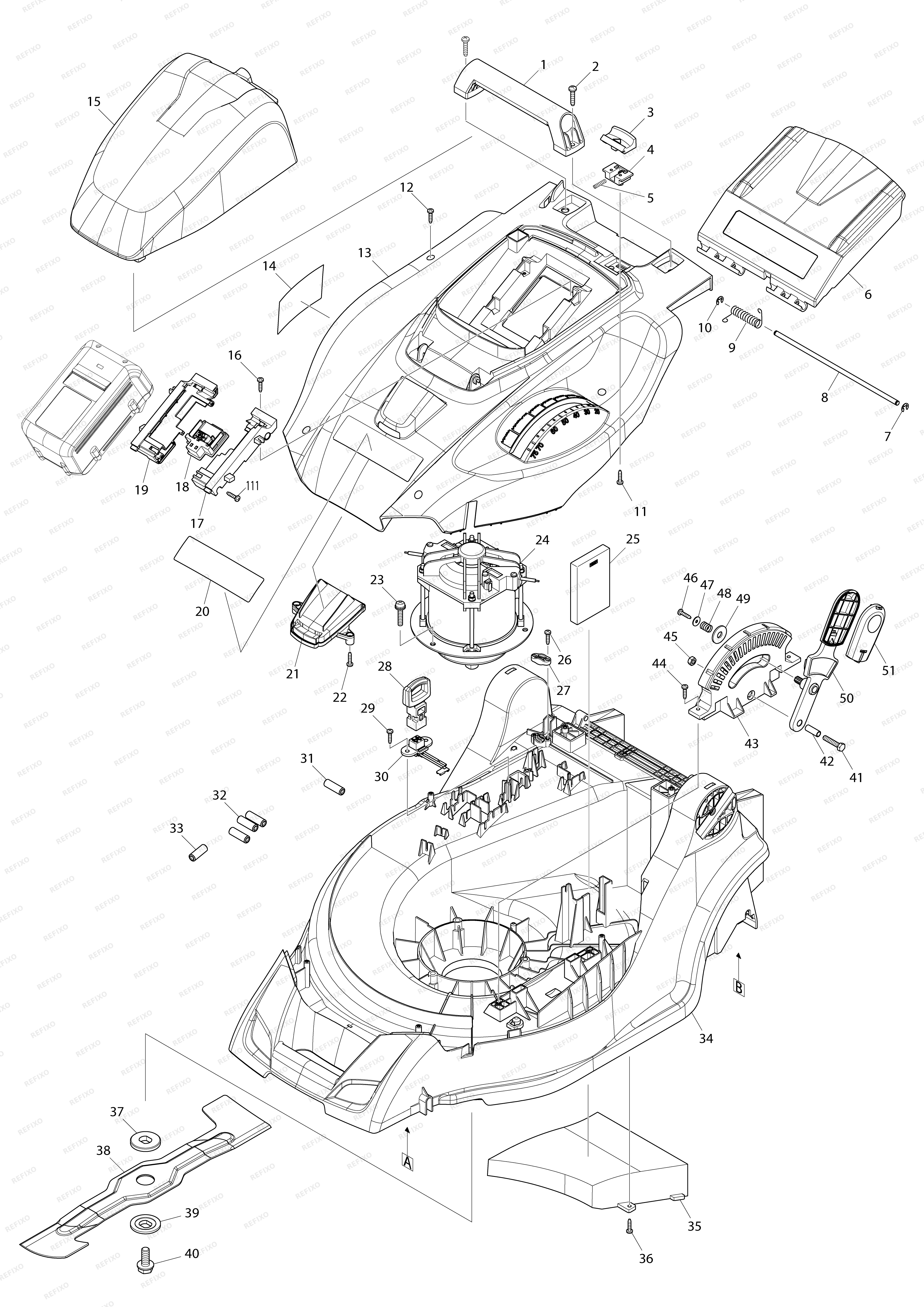 MAKITA BLM430 — схема запчастей