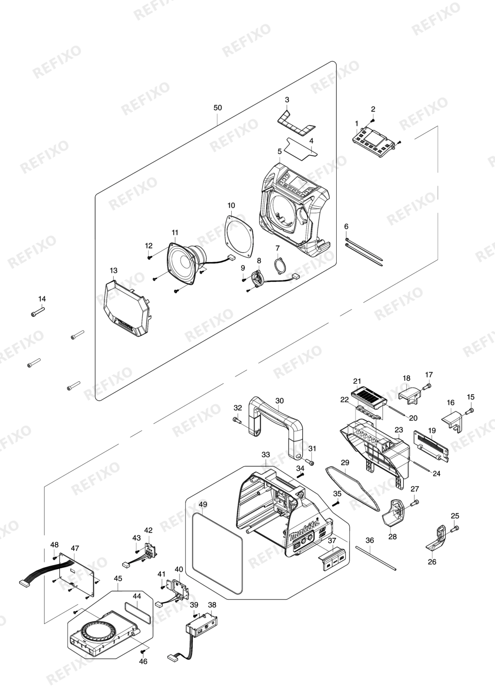 MAKITA DMR203 — схема запчастей