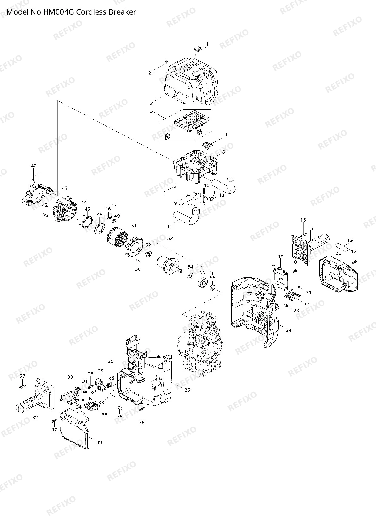 MAKITA HM004G — схема запчастей