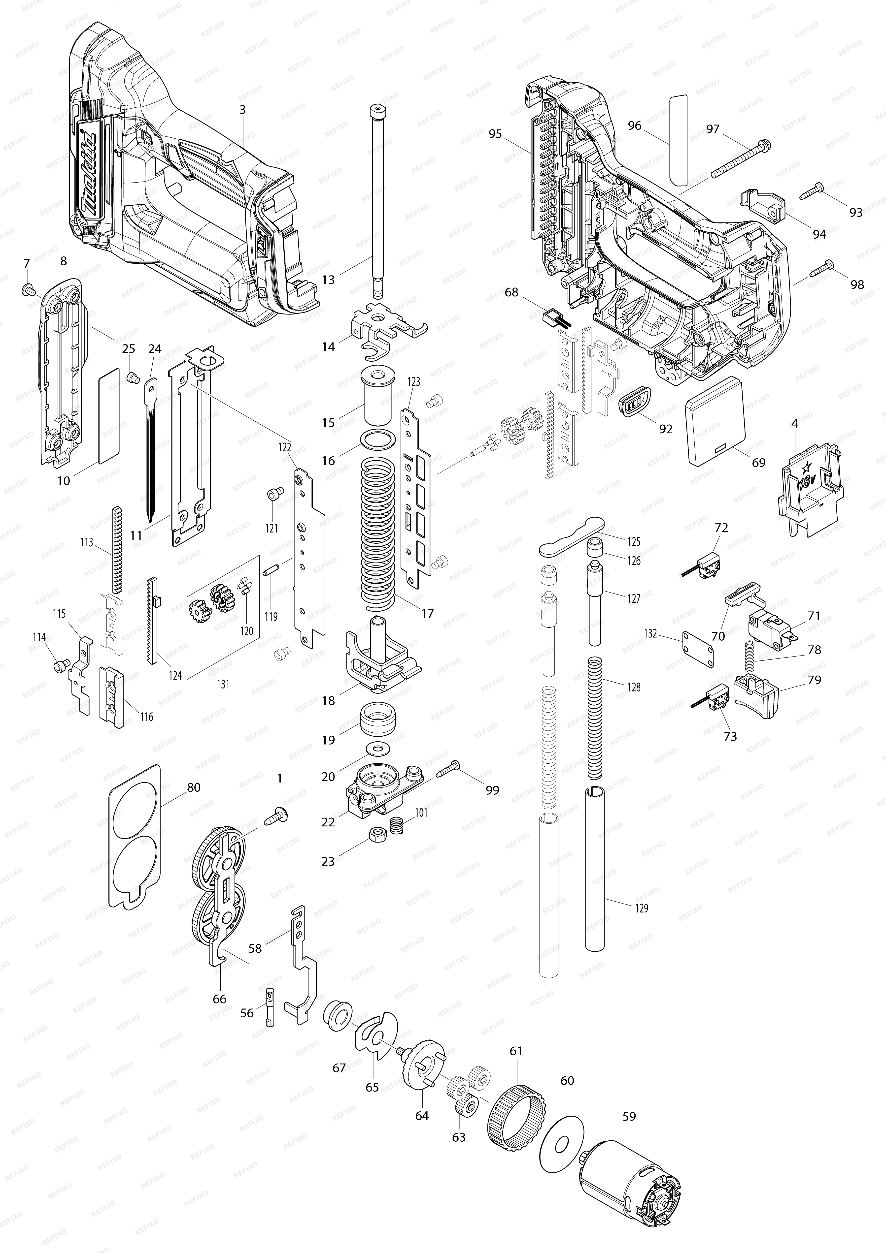 MAKITA DPT353 — схема запчастей