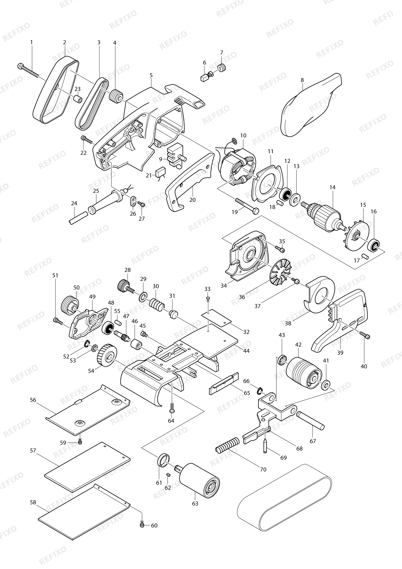 MAKITA 9924DB — схема запчастей