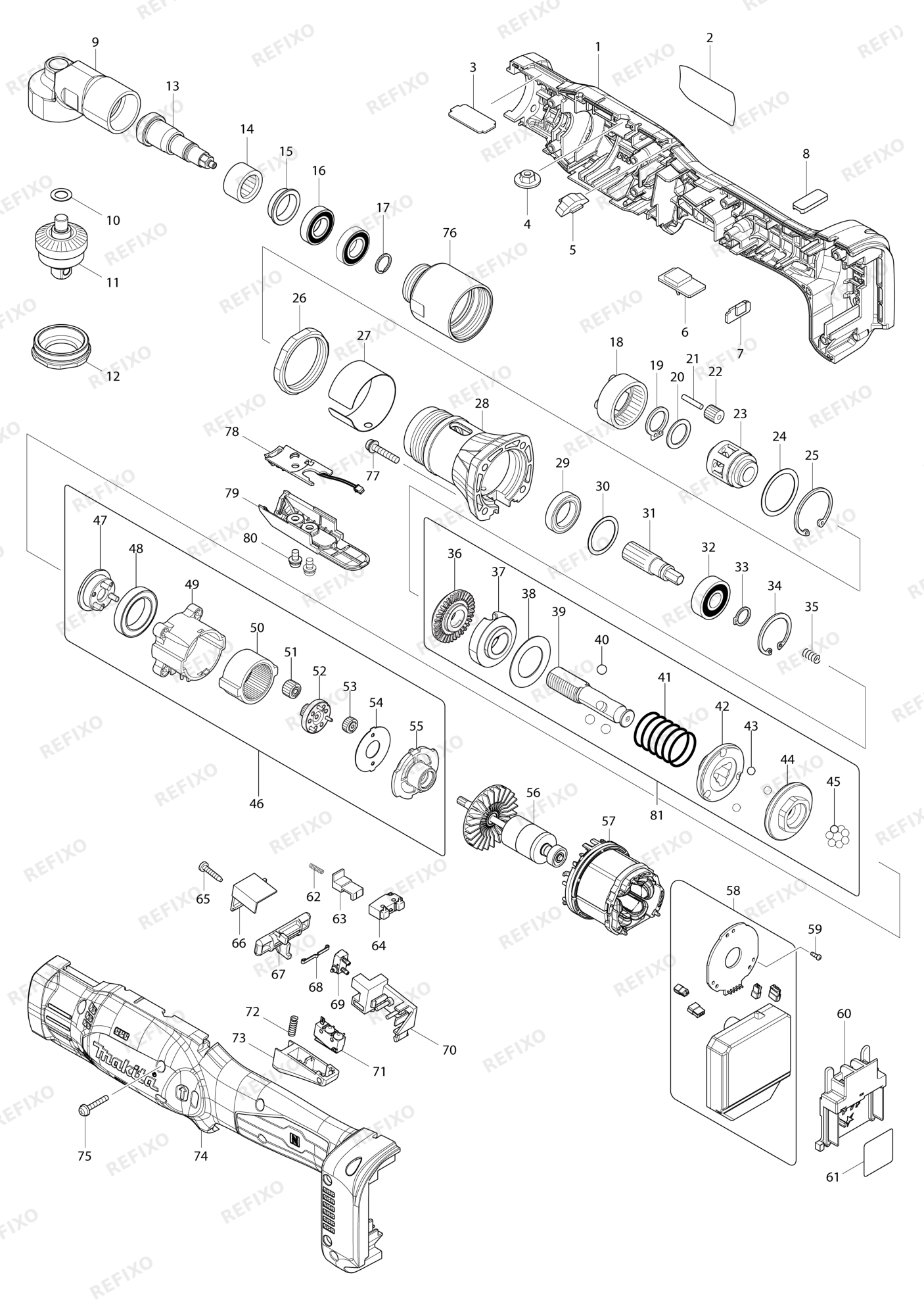 MAKITA DFL403F — схема запчастей