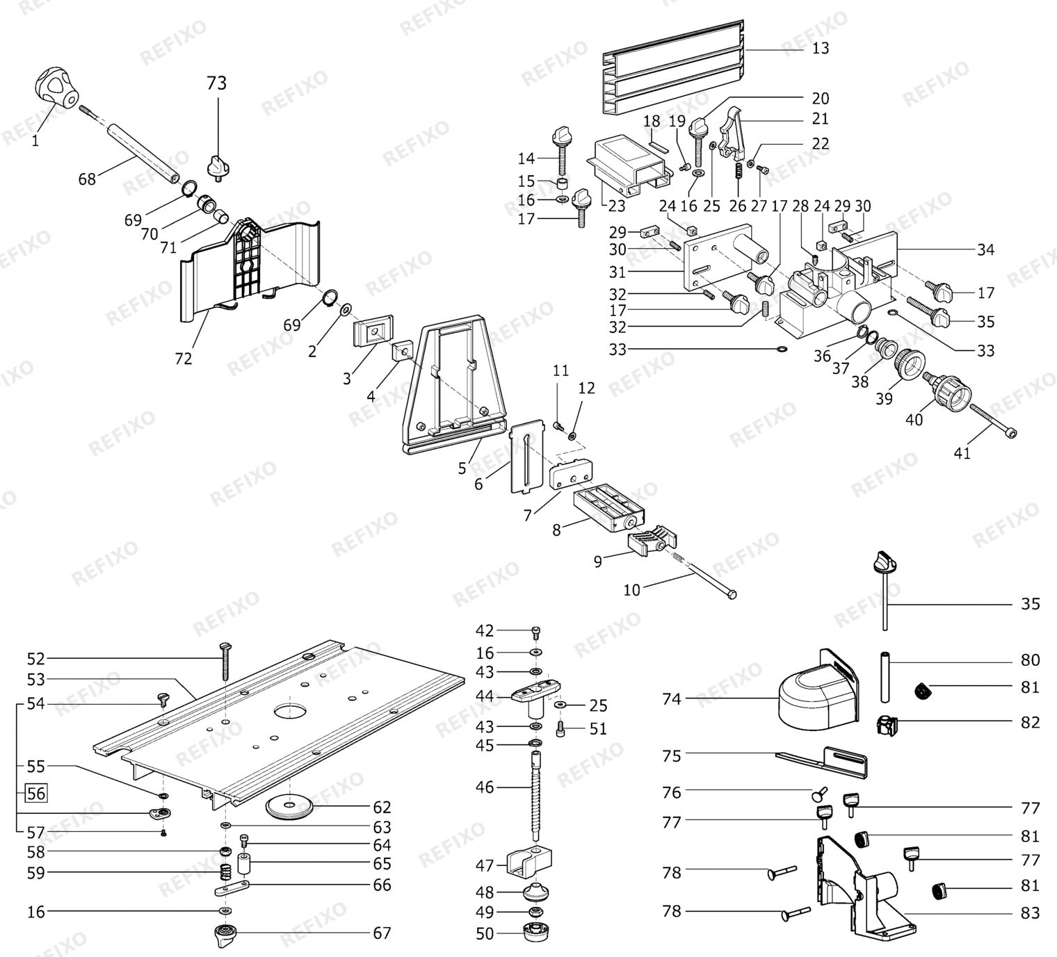 Festool CMS-OF 1400OF 2000 - Modulträger 495136 — схема запчастей
