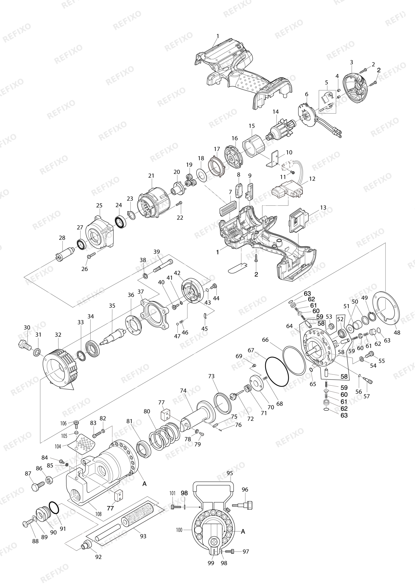 MAKITA DSC191 — схема запчастей