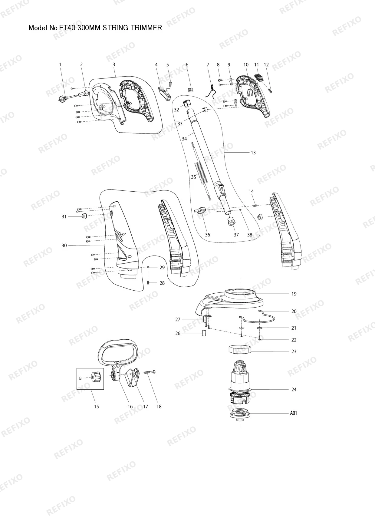 MAKITA ET 40 — схема запчастей