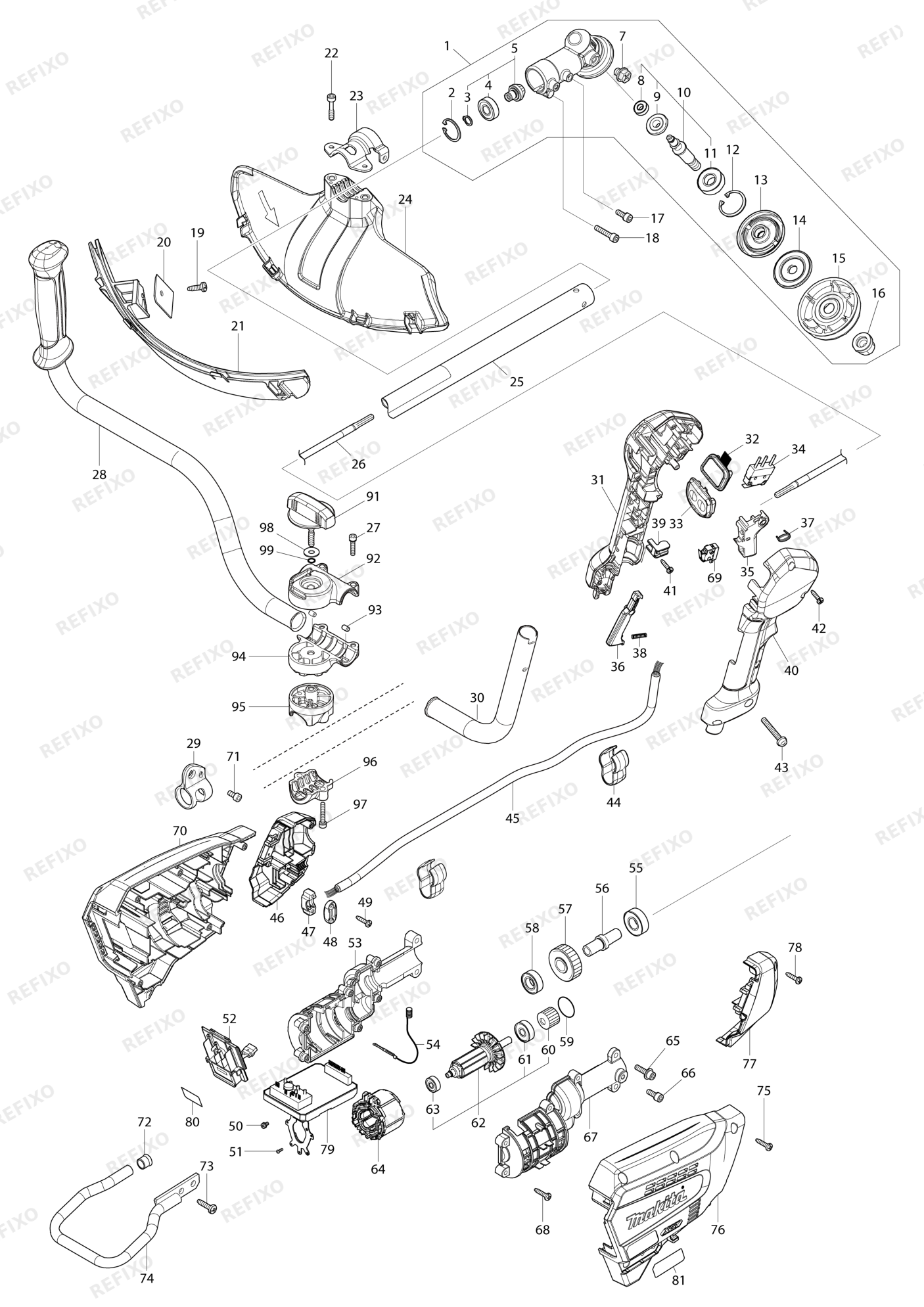MAKITA UR016G — схема запчастей