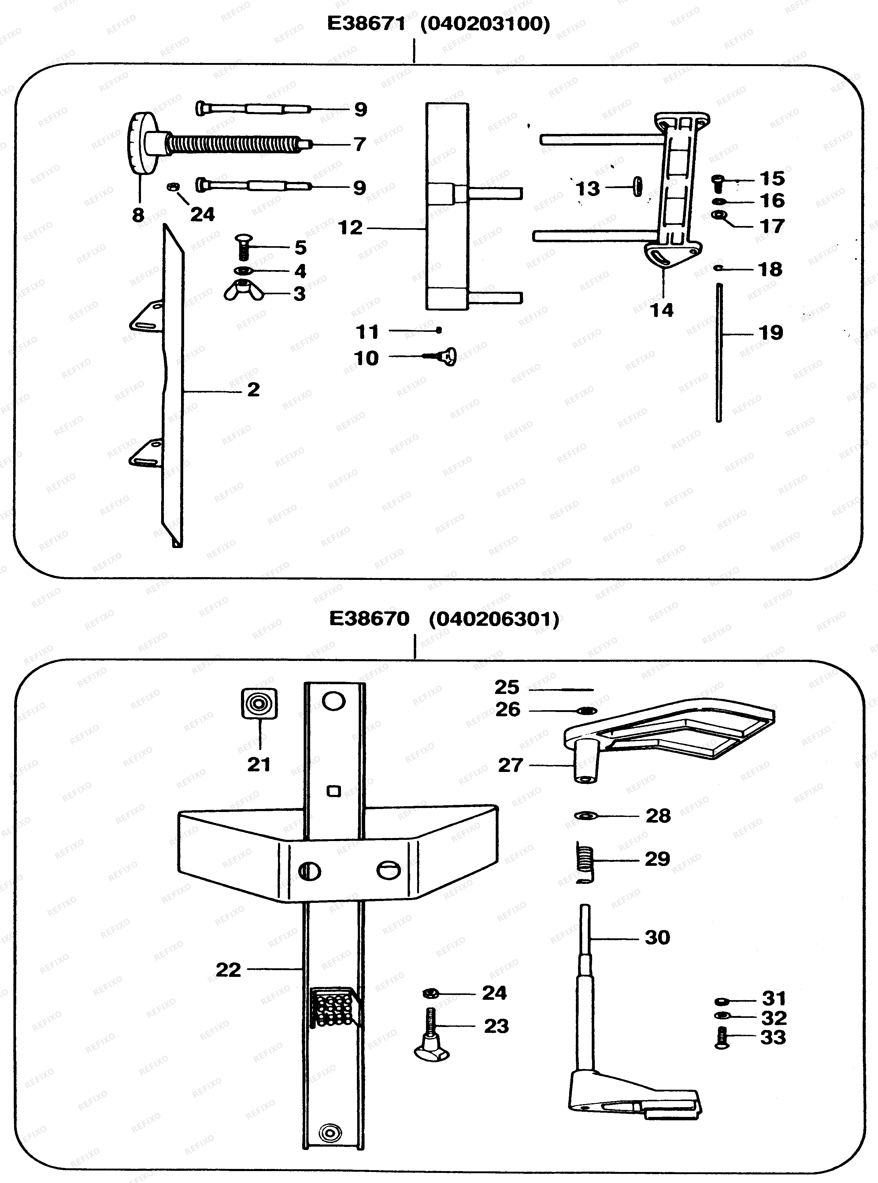 DeWalt ПРИНАДЛЕЖНОСТИ ДЛЯ РУБАНКА 040206301 — схема запчастей