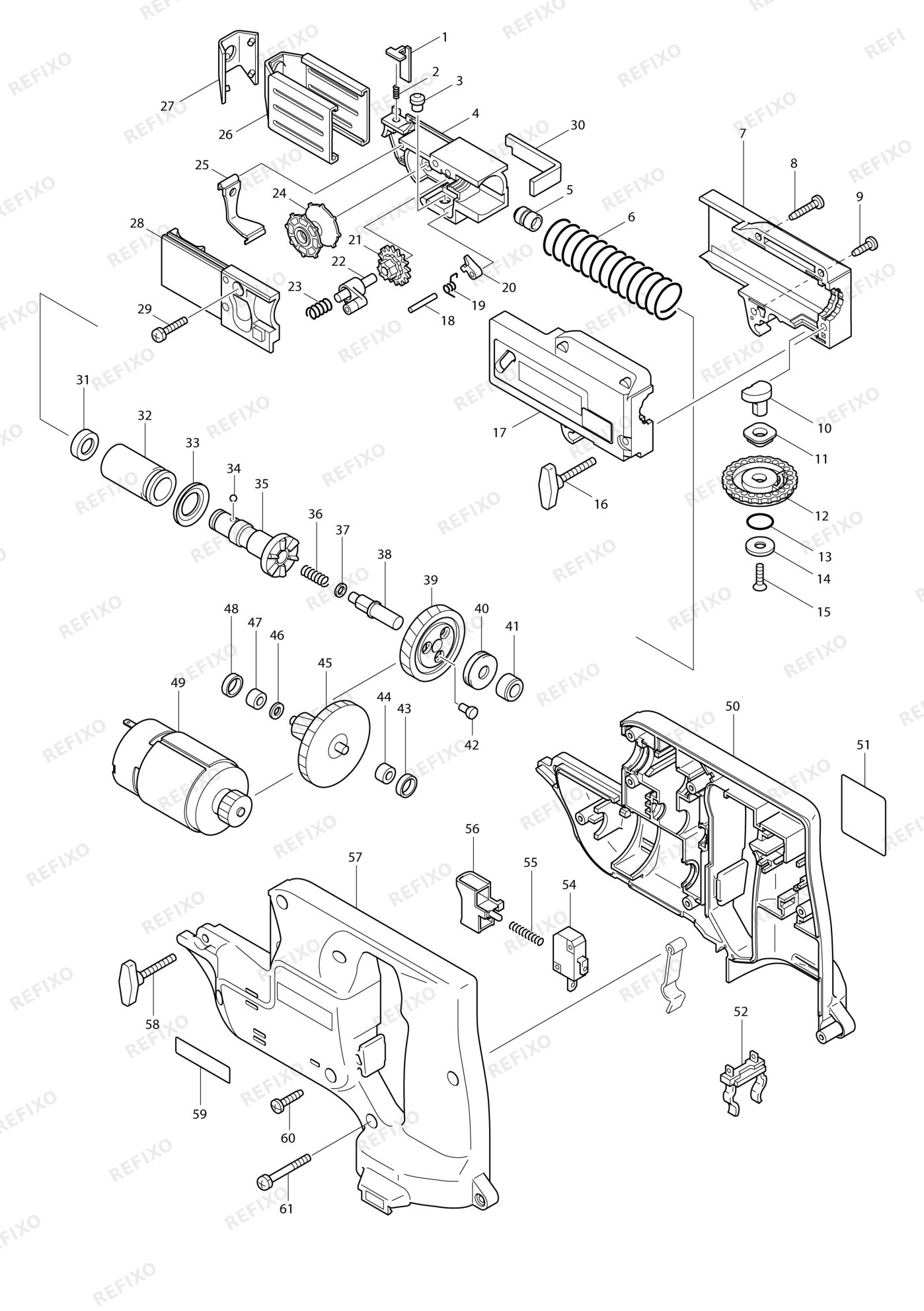 MAKITA 6835D — схема запчастей