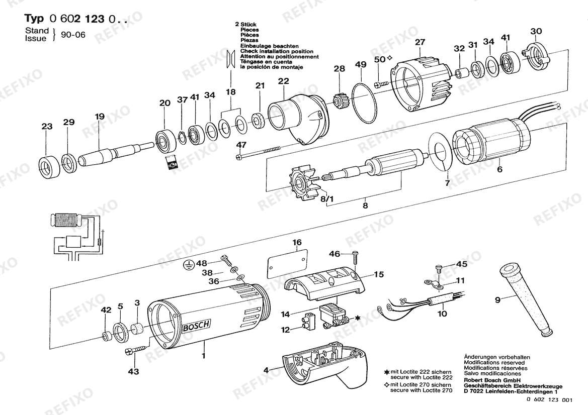 Bosch Hf- дрель High Frequency Drill (0 602 123 002) — схема запчастей