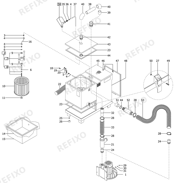 Festool Turbo 4001 - Absaugturbine 273394 — схема запчастей