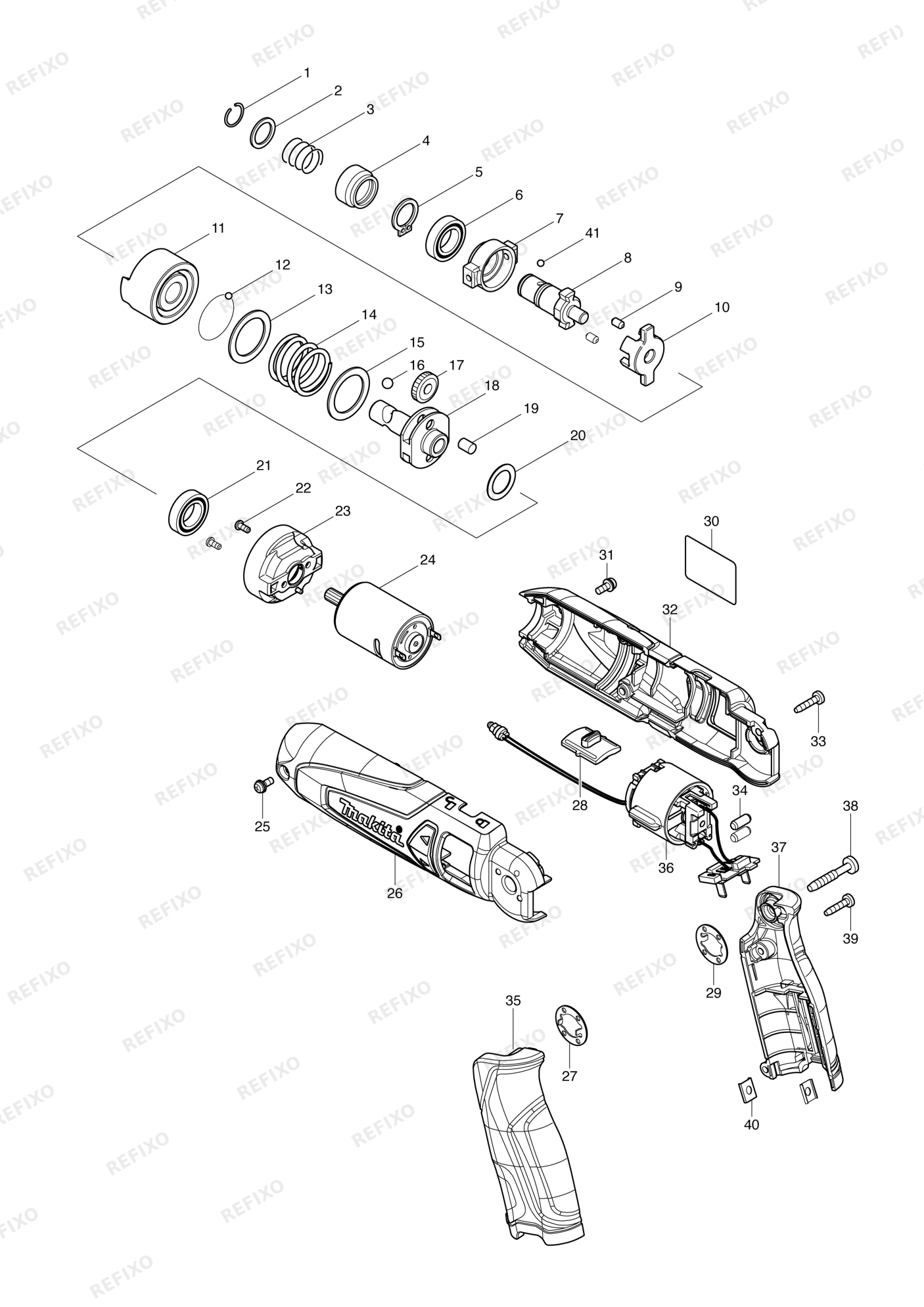 MAKITA TD021D — схема запчастей