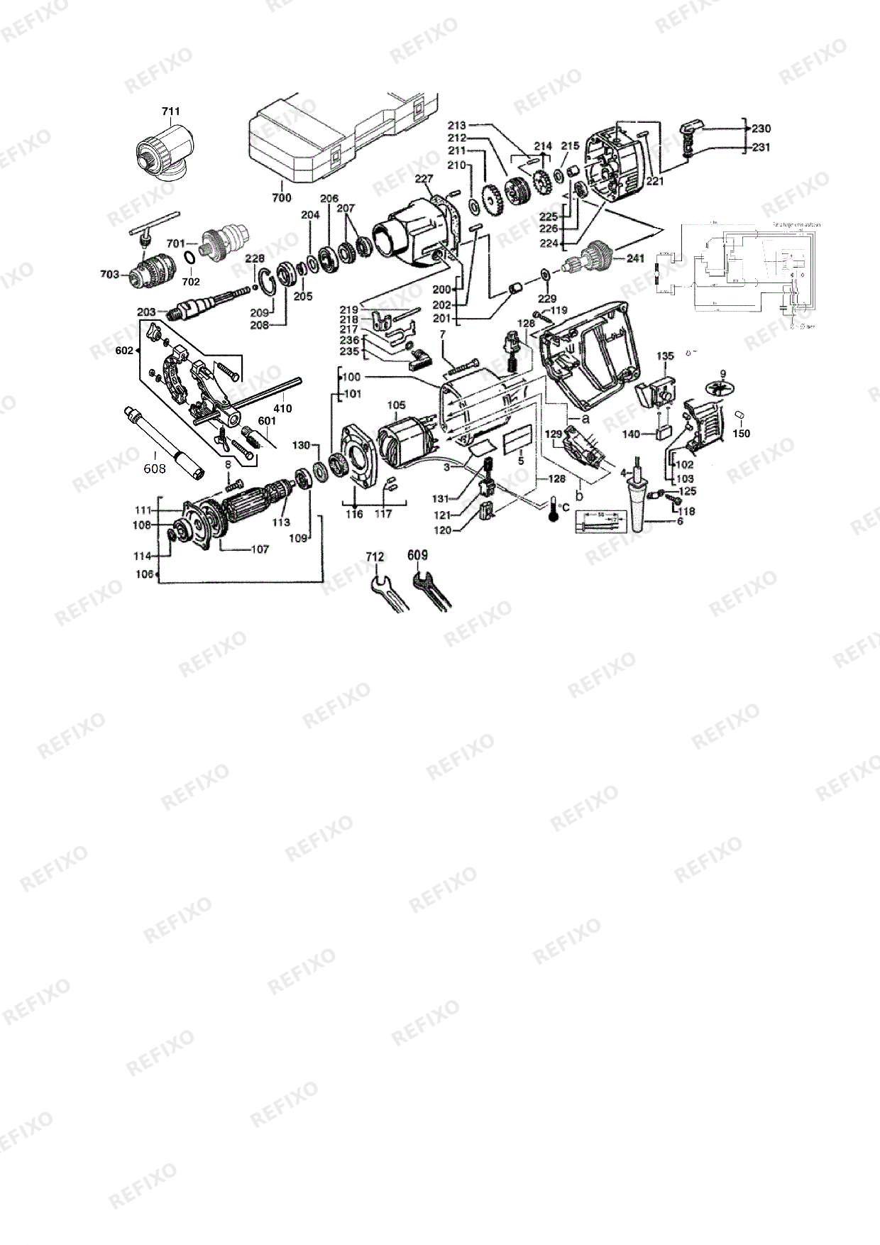 MILWAUKEE DD2 160XE 110V 4933368700 4000368701 — схема запчастей