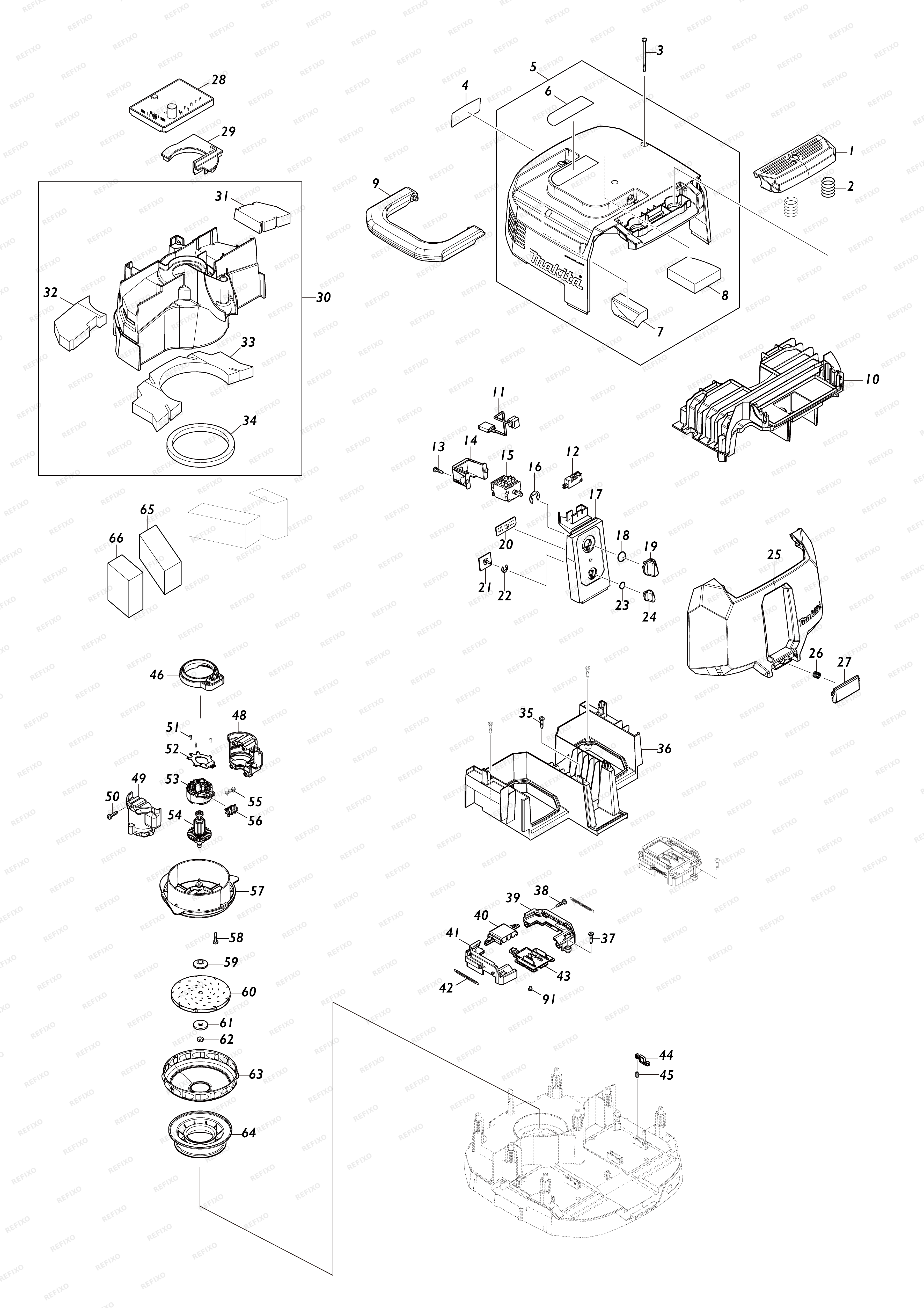 MAKITA VC005GL — схема запчастей