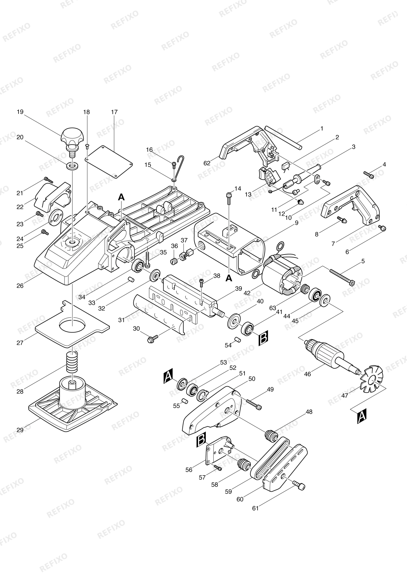 MAKITA 1806B — схема запчастей