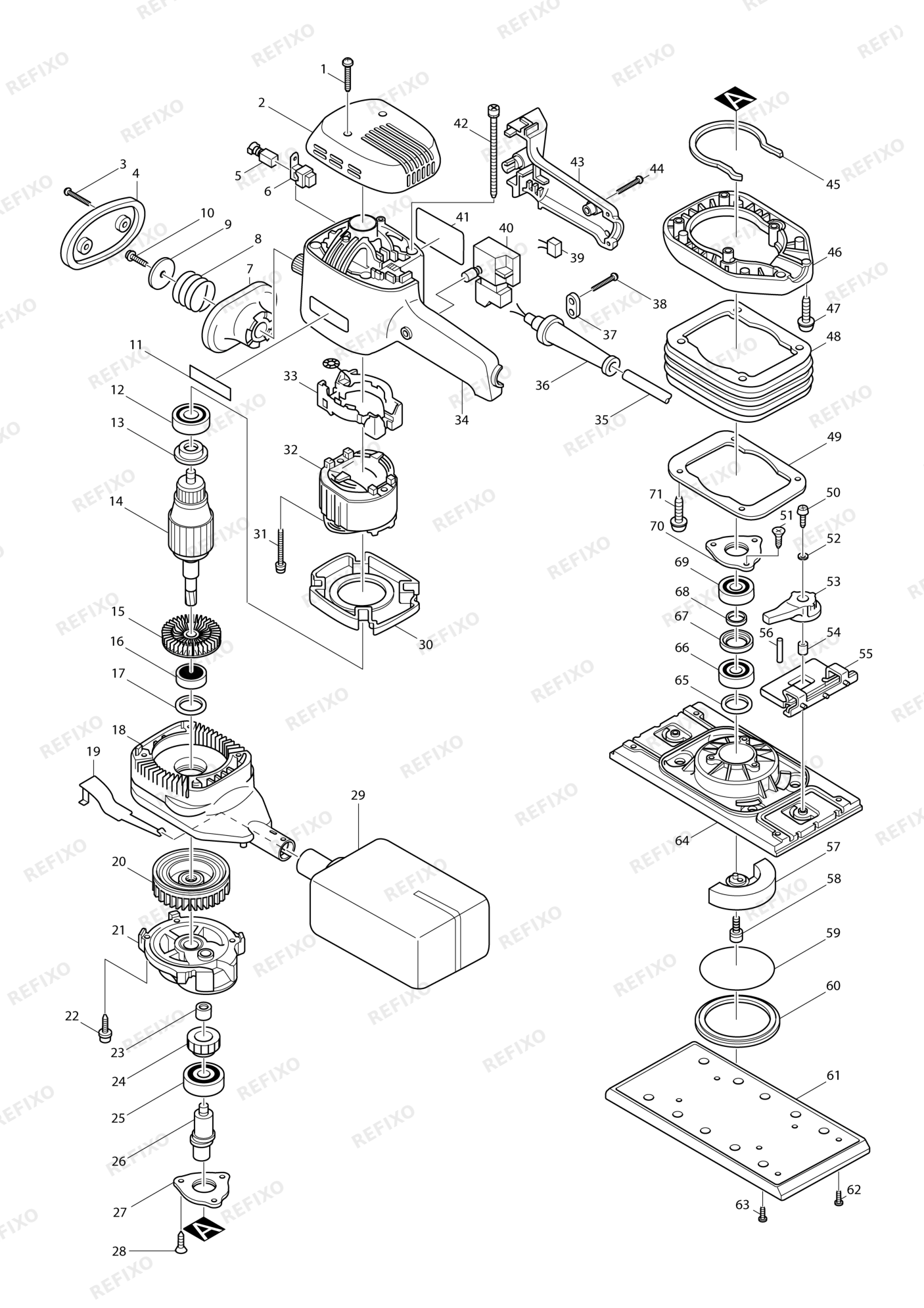MAKITA 9046 — схема запчастей