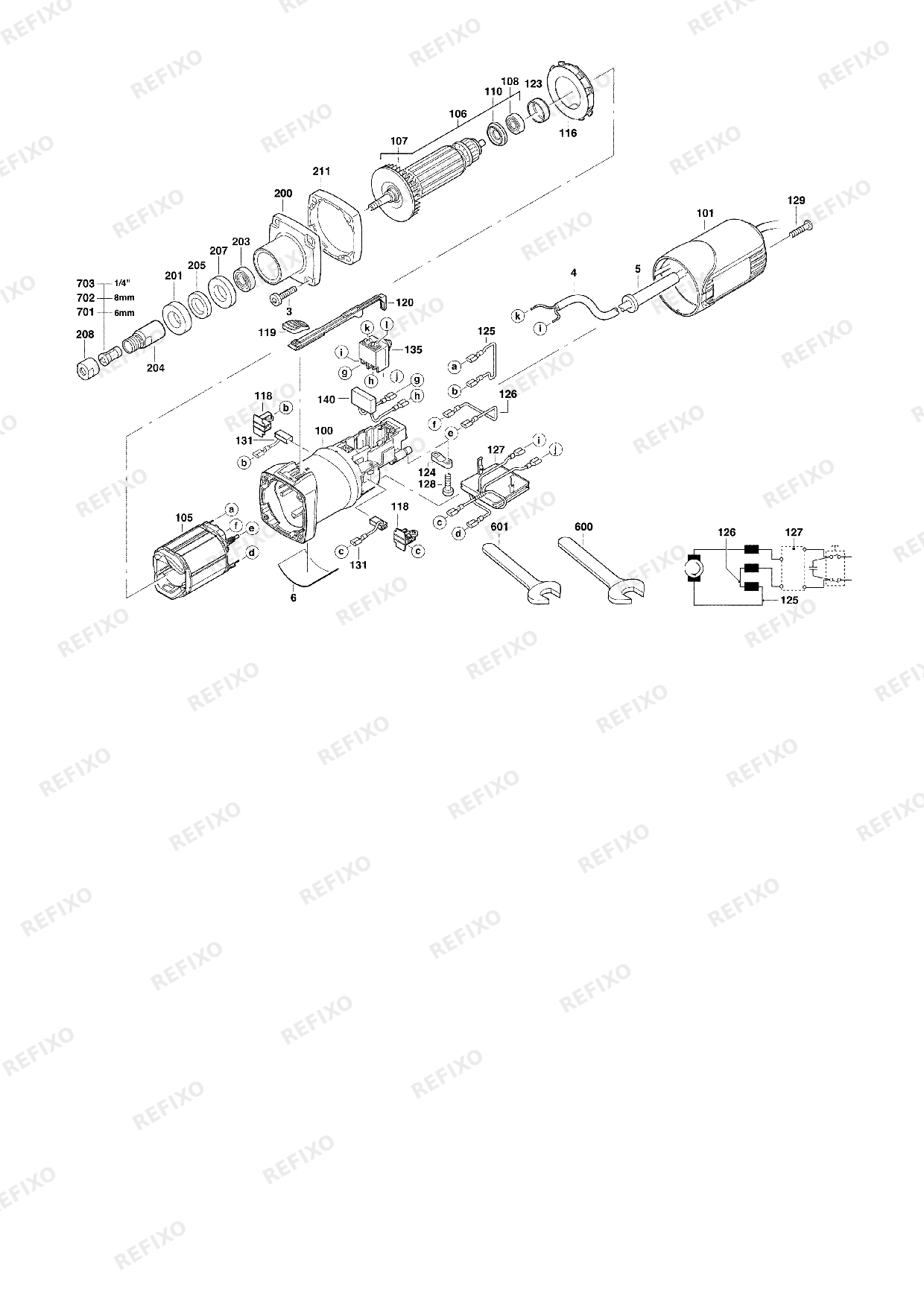 MILWAUKEE DG30E 4933385100 4000415245 — схема запчастей