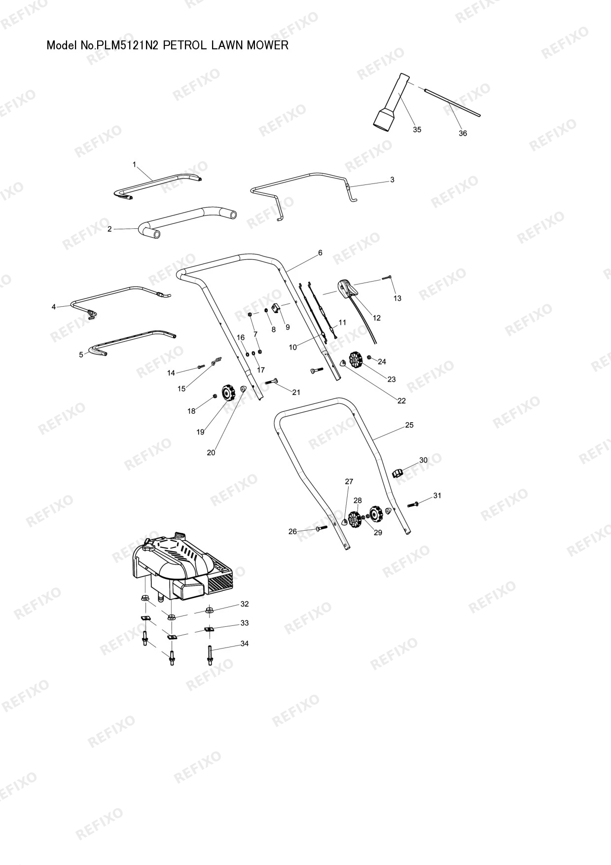 MAKITA PLM5121N2 — схема запчастей