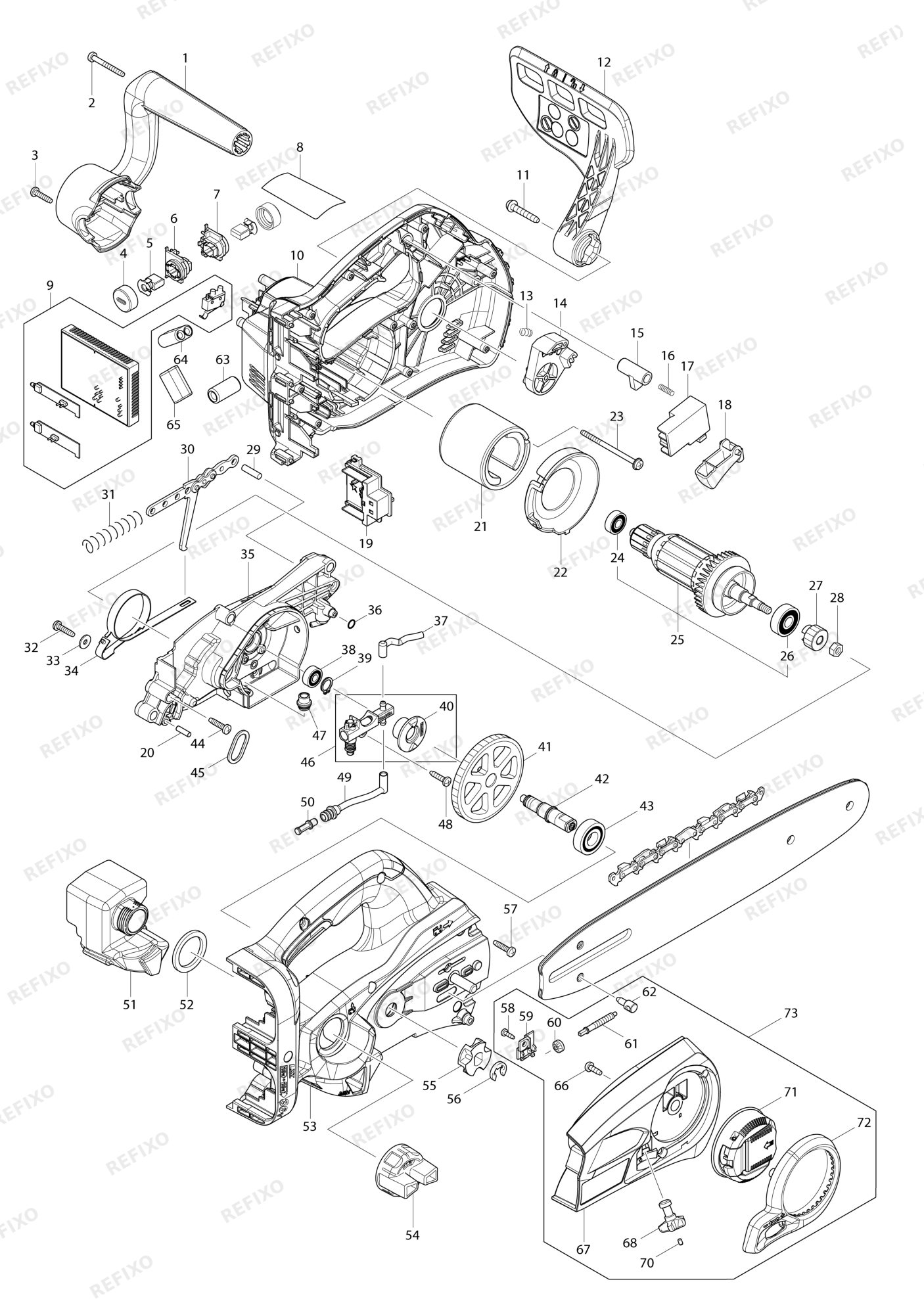 MAKITA AS3726 — схема запчастей