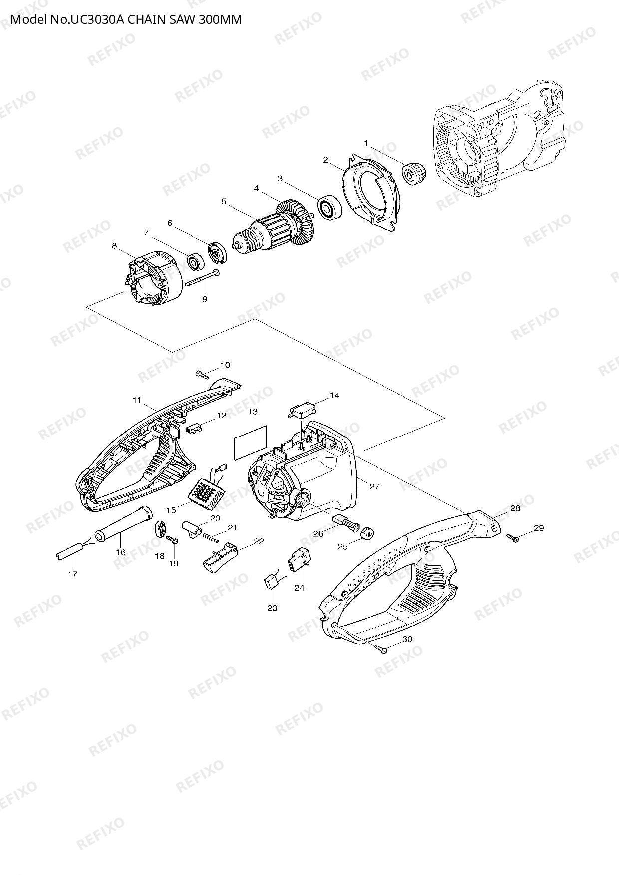 MAKITA UC3030A — схема запчастей