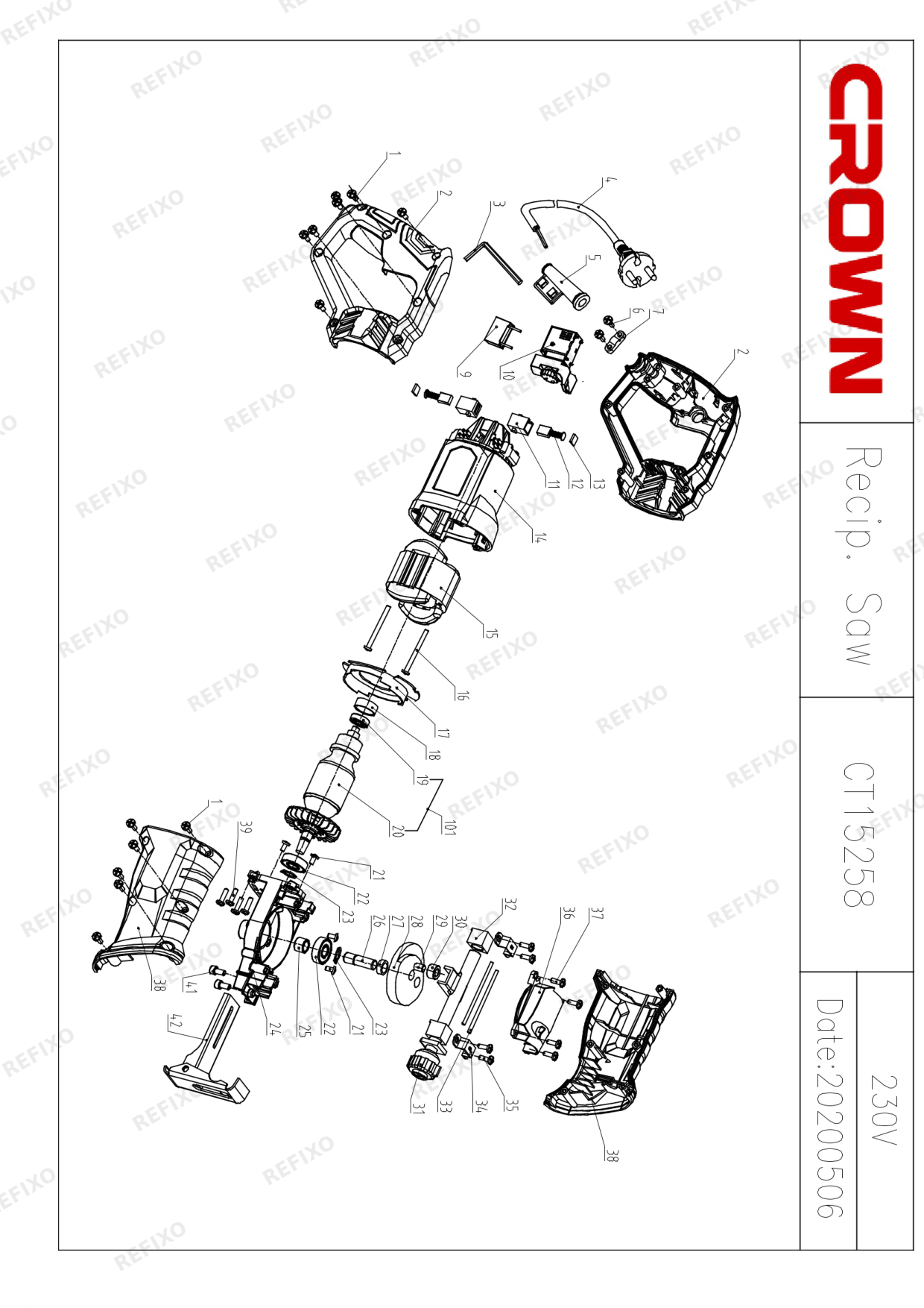 CROWN CT15258 — схема запчастей