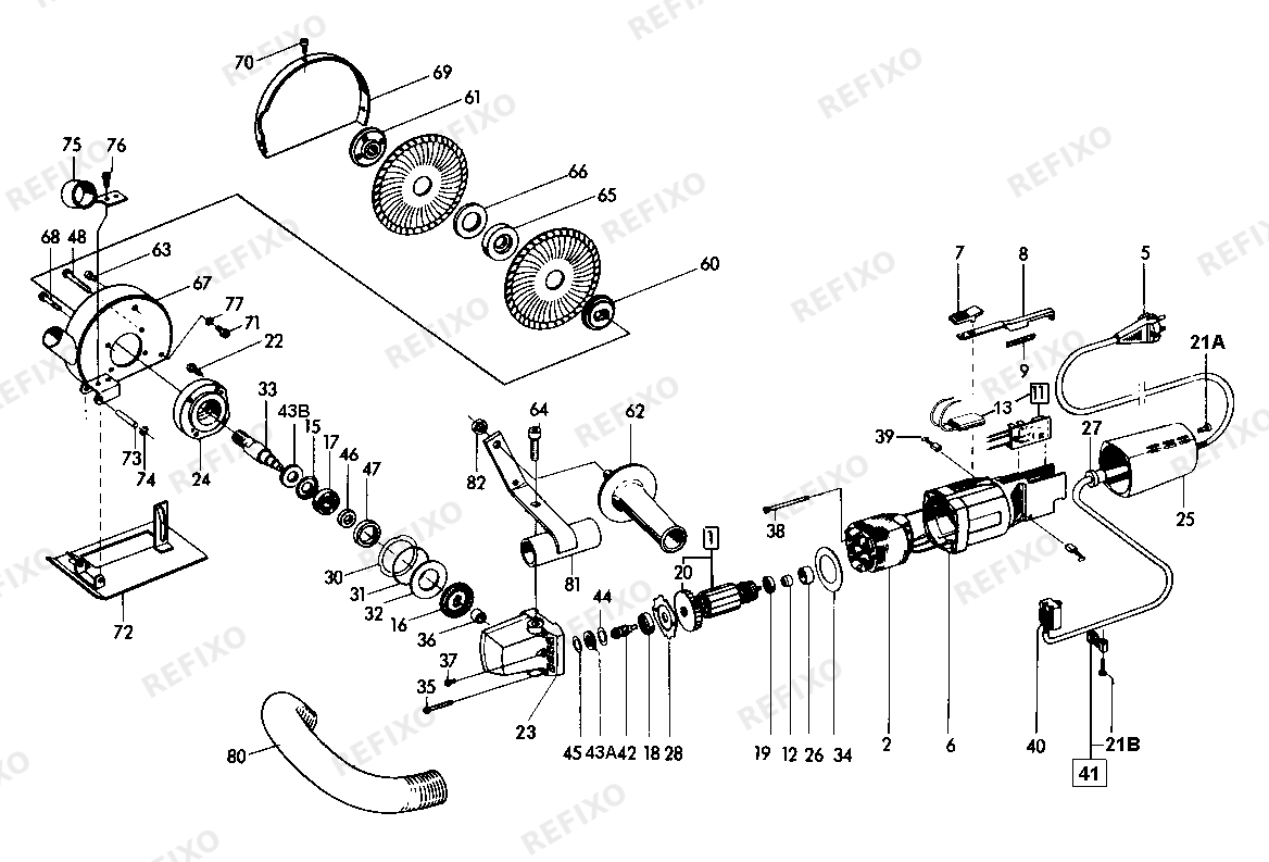 Flex M 1509 FR Mauerschlitzer — схема запчастей