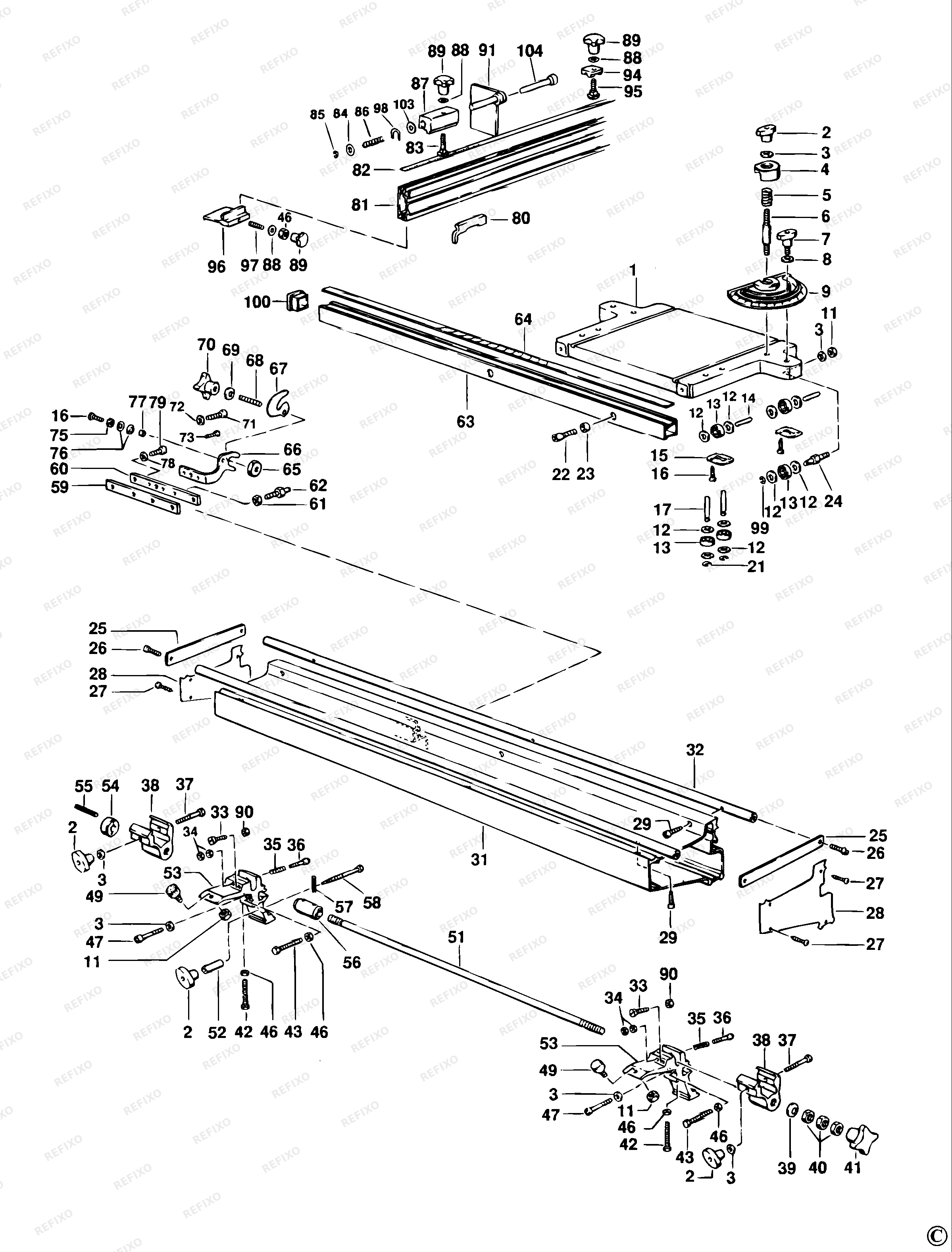 DeWalt СТОЛ DE3471 — схема запчастей
